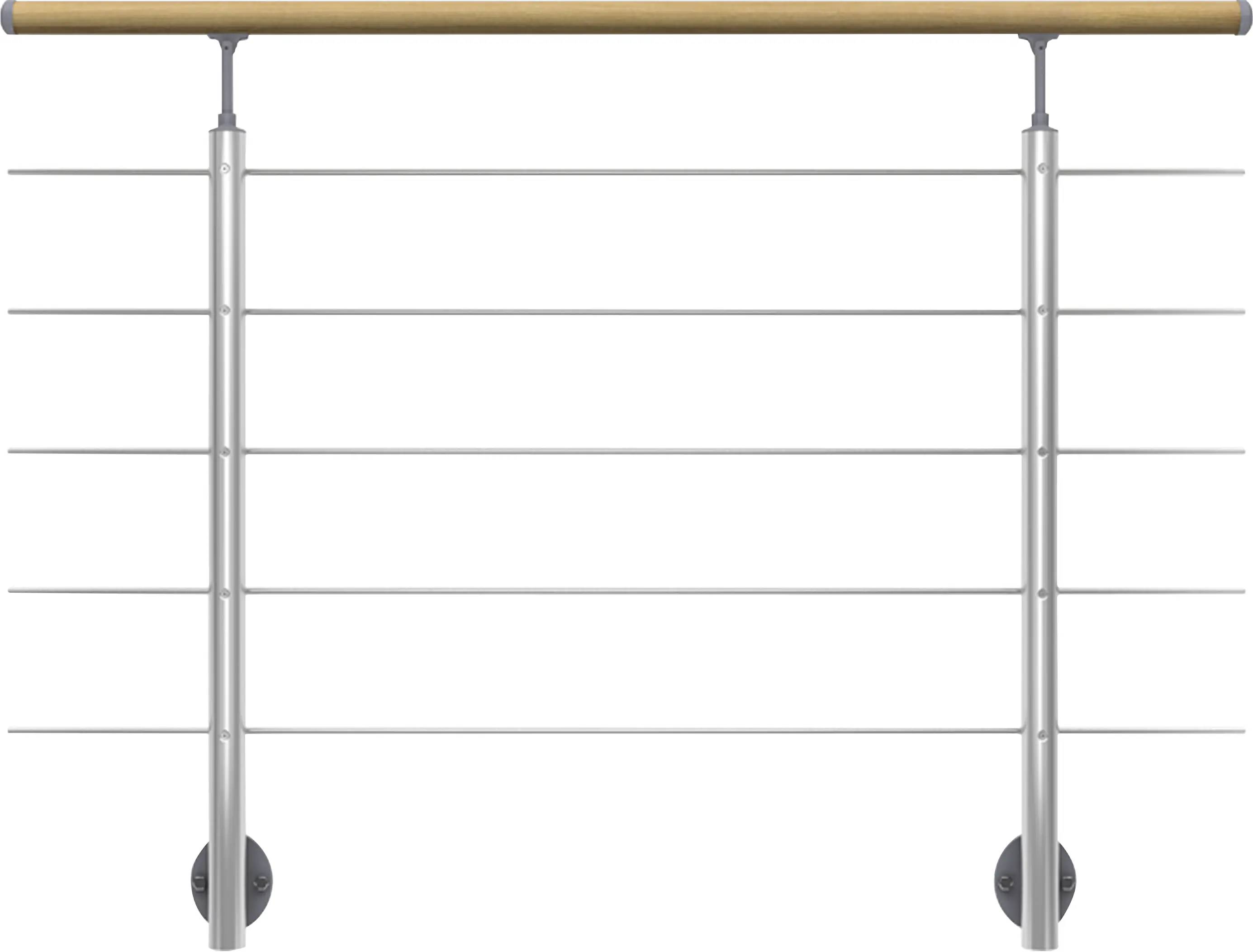 Dolle Geländer-Set mit Handlauf Buche und Edelstahlstäben für seitliche Montage