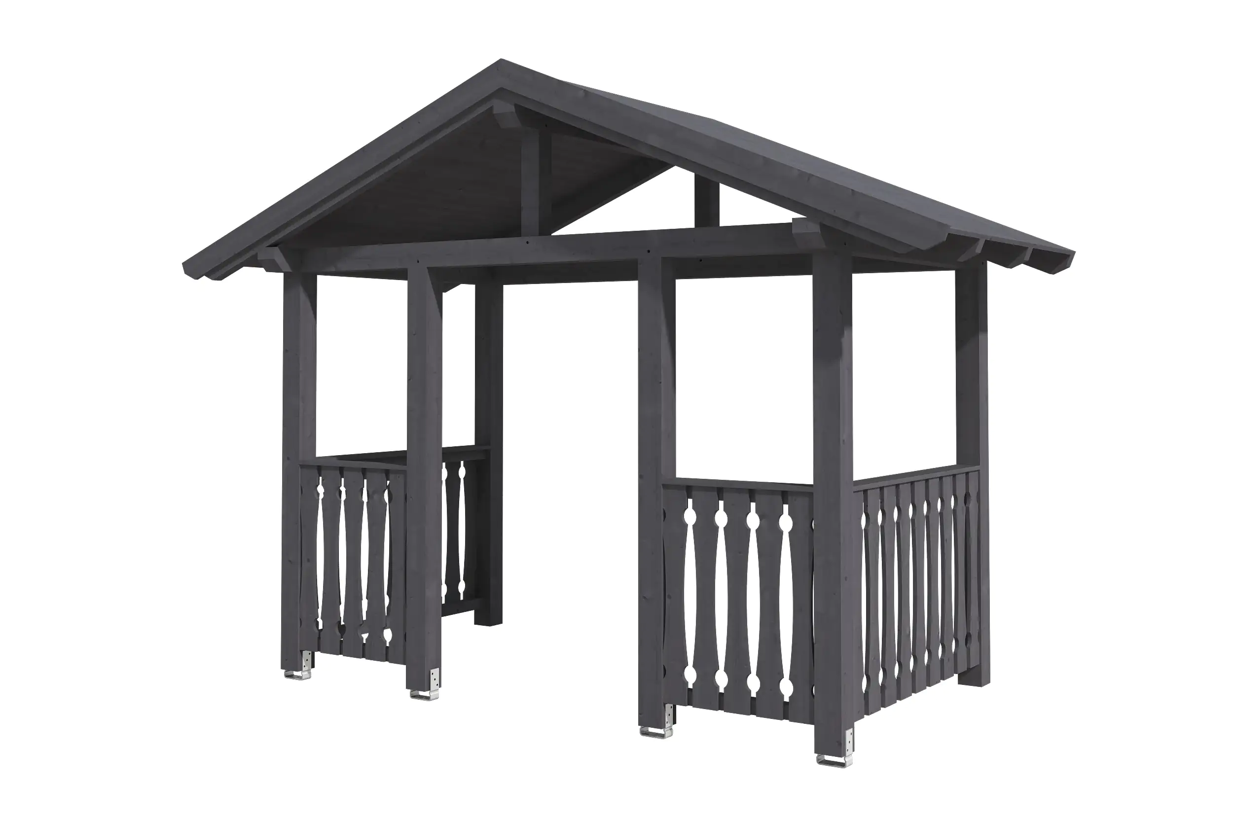 4018211029556 SKAN HOLZ Vordach Stralsund Typ 8 360 x 187 cm, lasiert in Schiefergrau