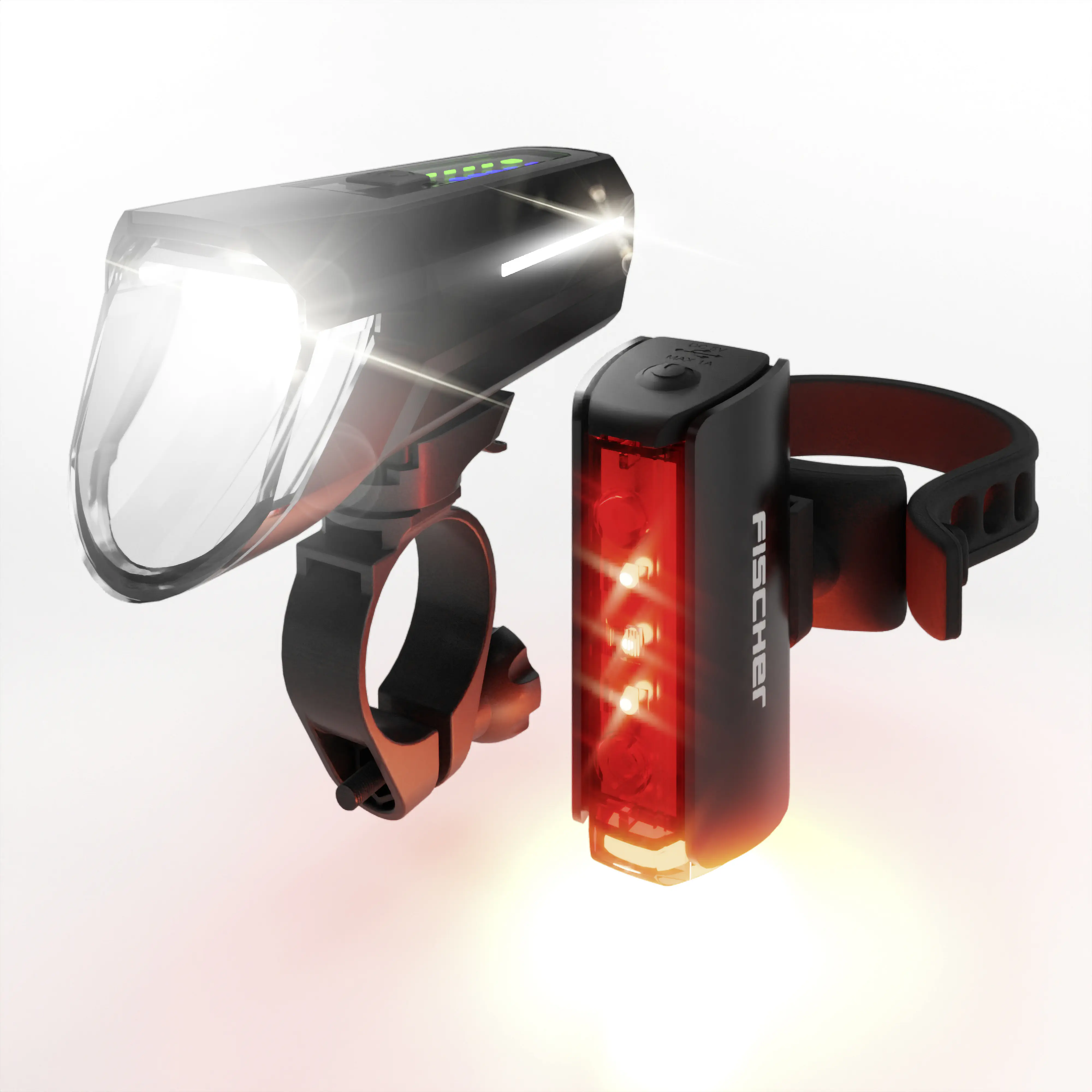 Fischer LED-Akku Beleuchtungs-Set TWIN STOP 110 Lux