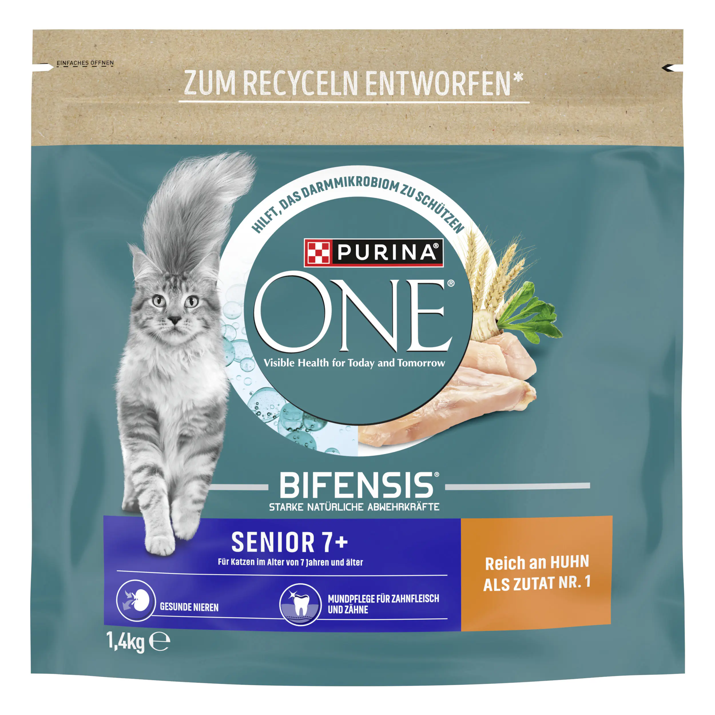 Purina One Katzenfutter Senior 7+ reich an Huhn 1,4 kg