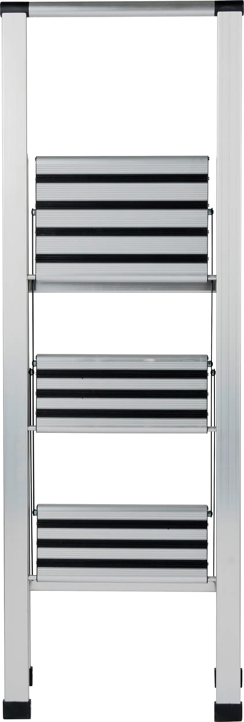 Wenko Trittleiter klappbar Sicherheitsleiter mit 3 rutschsicheren XXL-Stufen 2,55 m