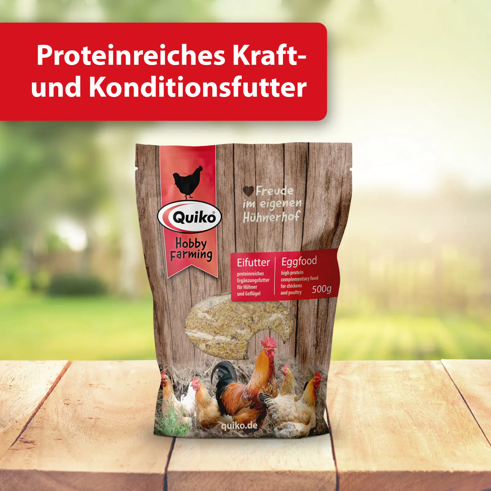 Quiko Hobbyfarming Eifutter für Hühner und Geflügel 500 g