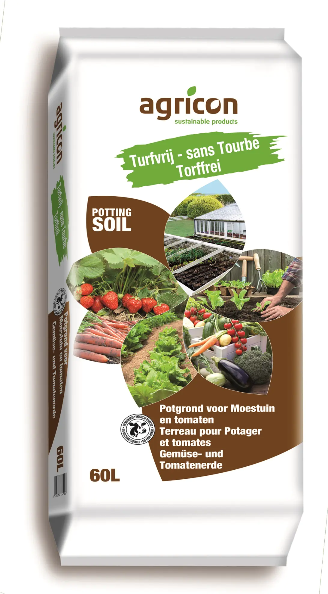 Agrcon Torffreie Gemüse- und Tomatenerde 60 L