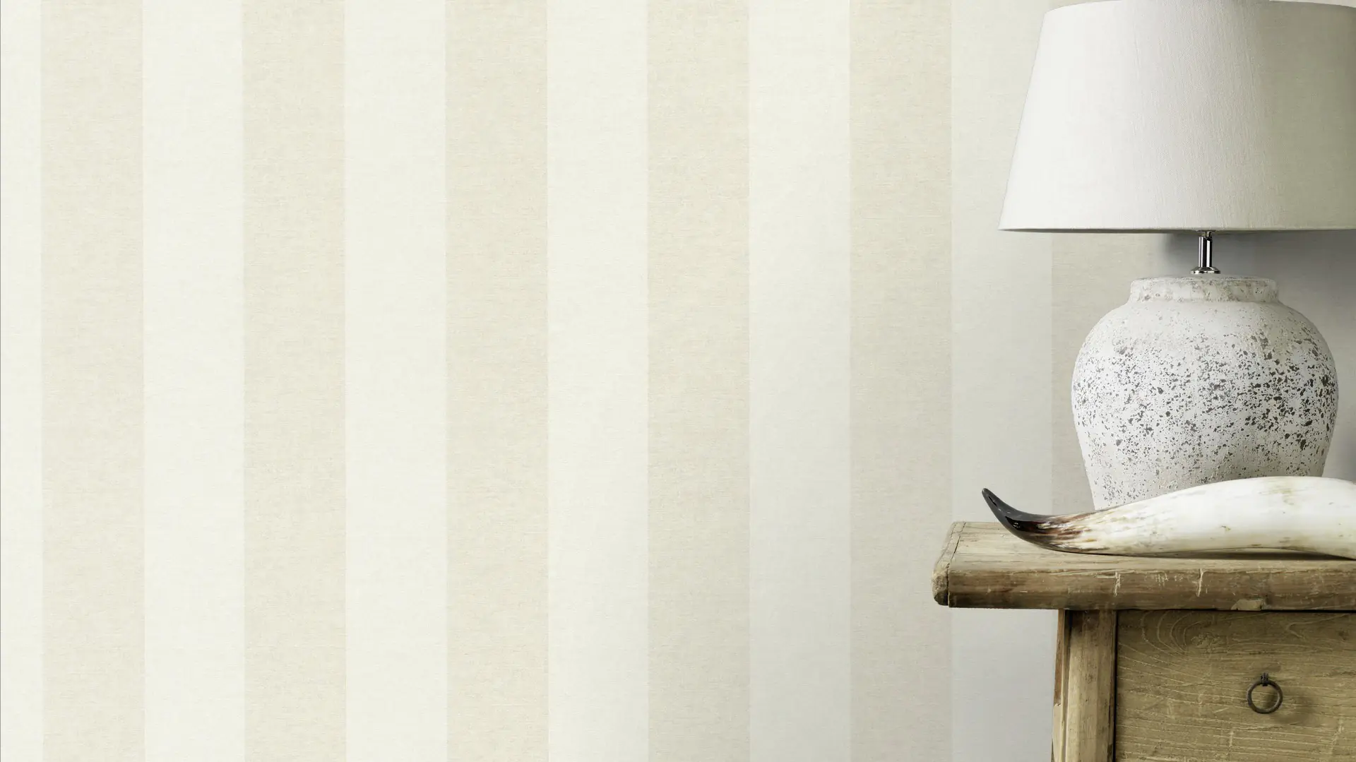 Schöner Wohnen Vliestapete Streifen weiß sand 10,05 x 0,53 m