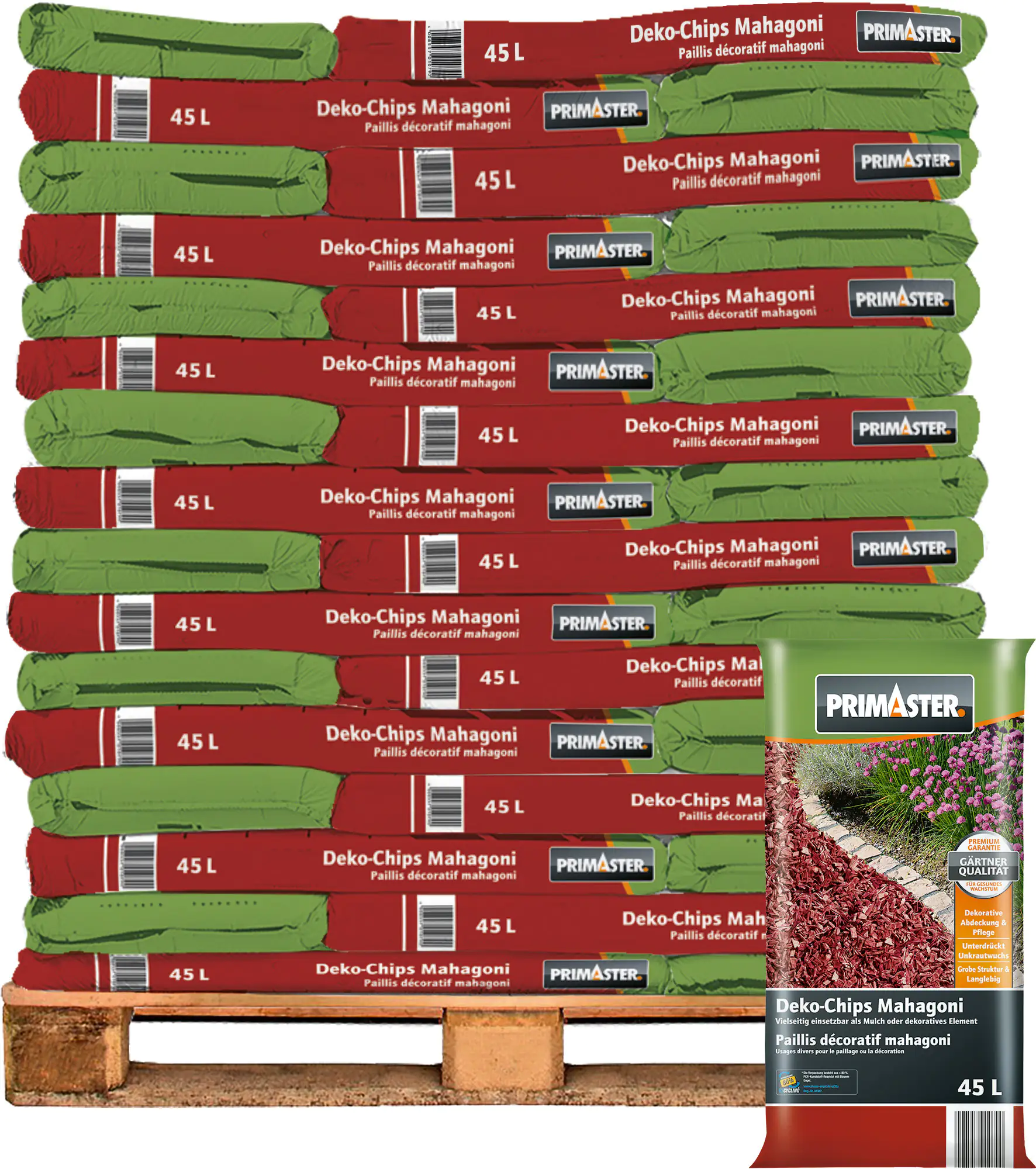 Primaster Deko - Holzchips Mahagoni 45 L Palettenabnahme 42 Pack Primaster Deko - Holzchips Mahagoni 45 L Palettenabnahme 42 Pack