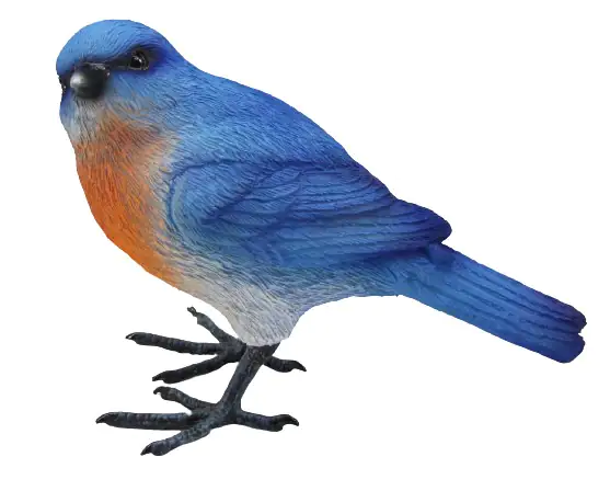 Dekofigur Vogel 9,5 x 12 cm blau orange