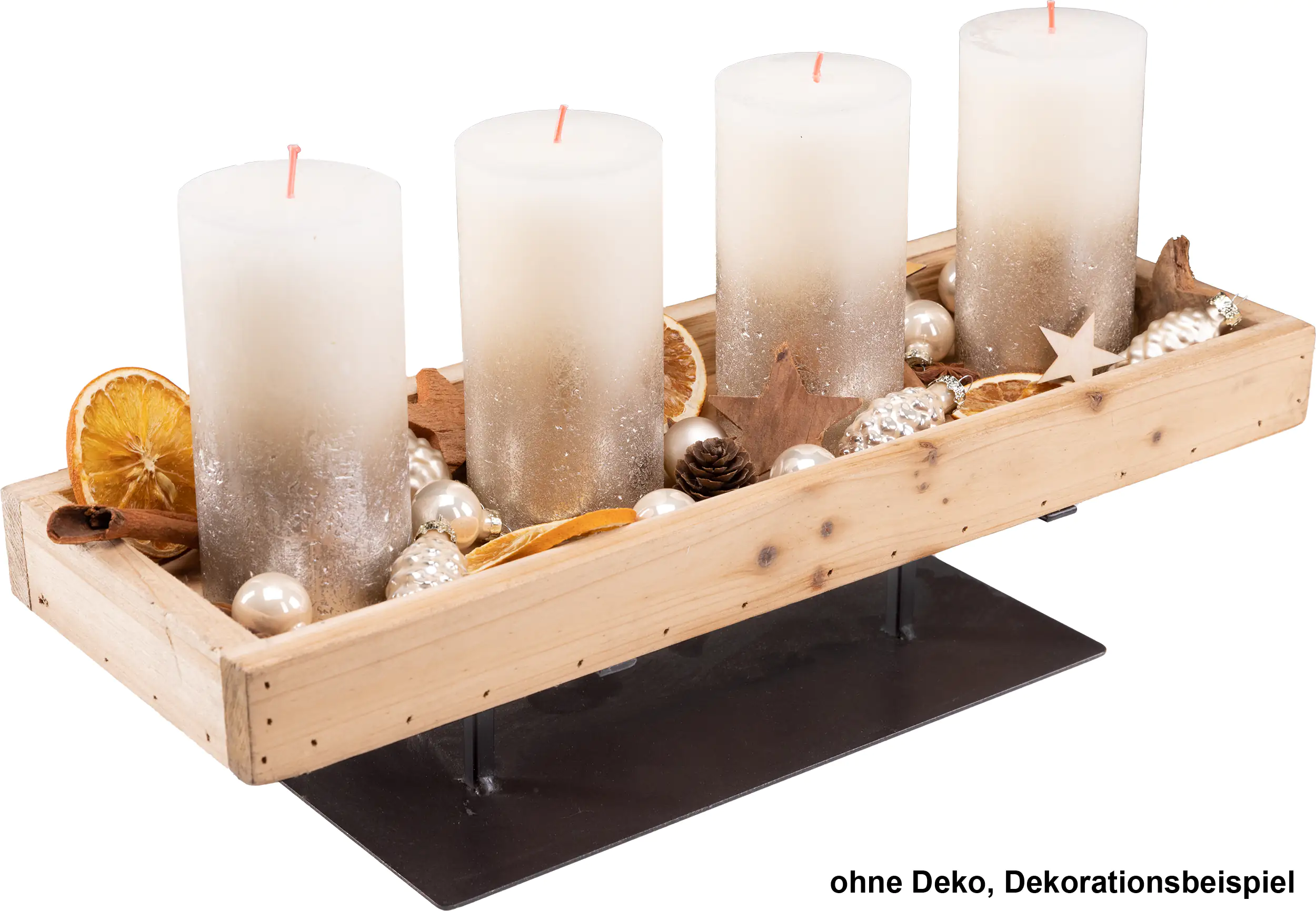 4333692394147_01 TrendLine Deko Tablett Holz 45 x 16 x 12 cm braun schwarz