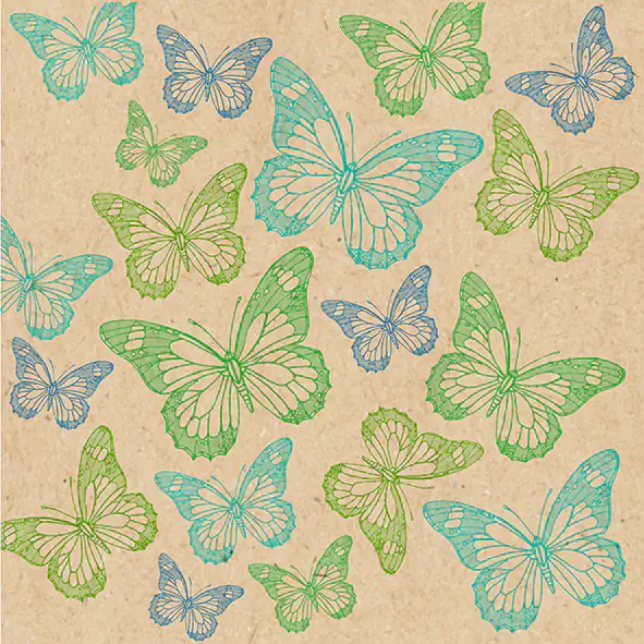 Braun & Company Servietten natur blau 33 x 33 cm - 20er Pack