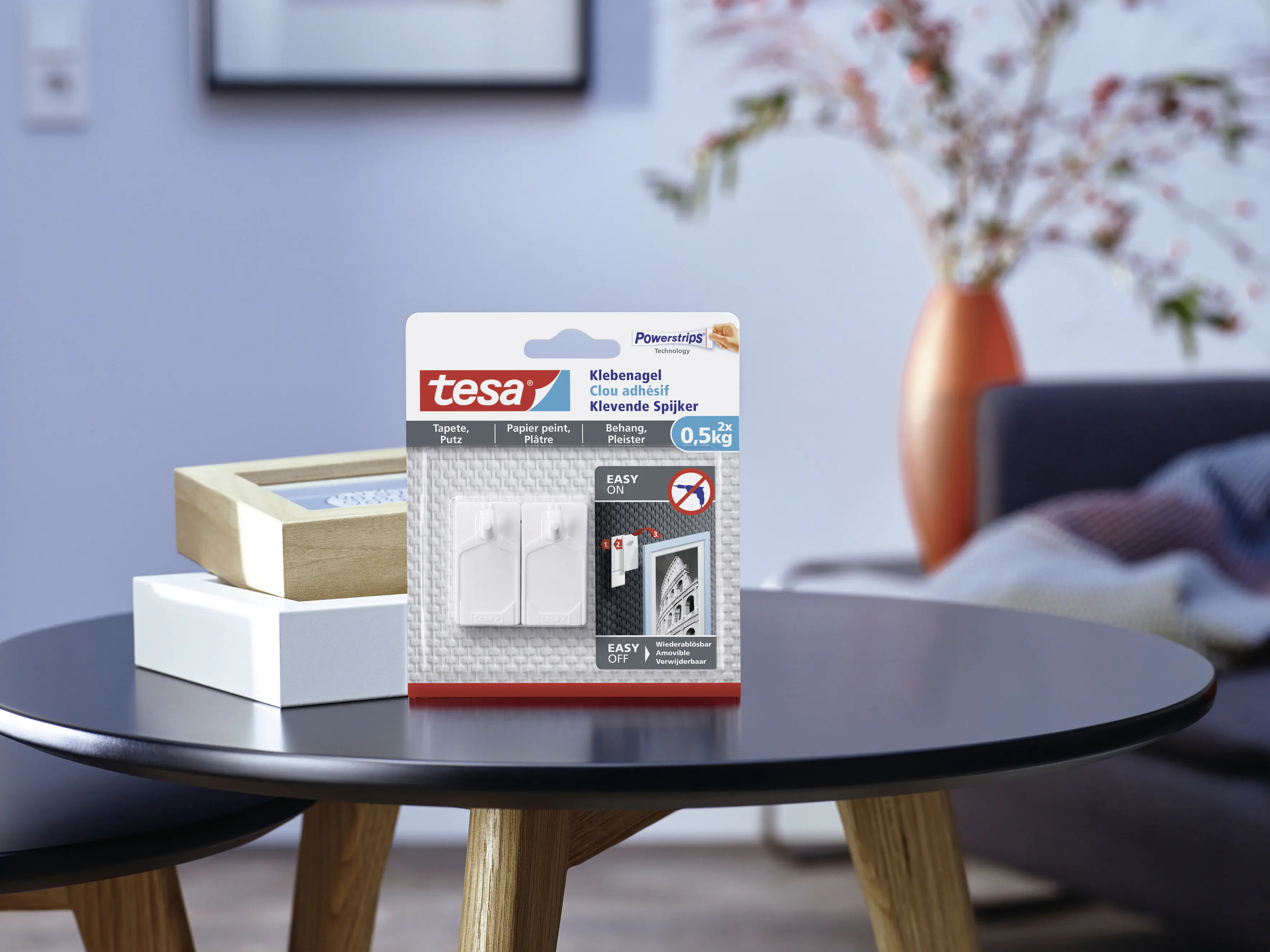 tesa Klebenagel Traglast 500 g, 2 Stück