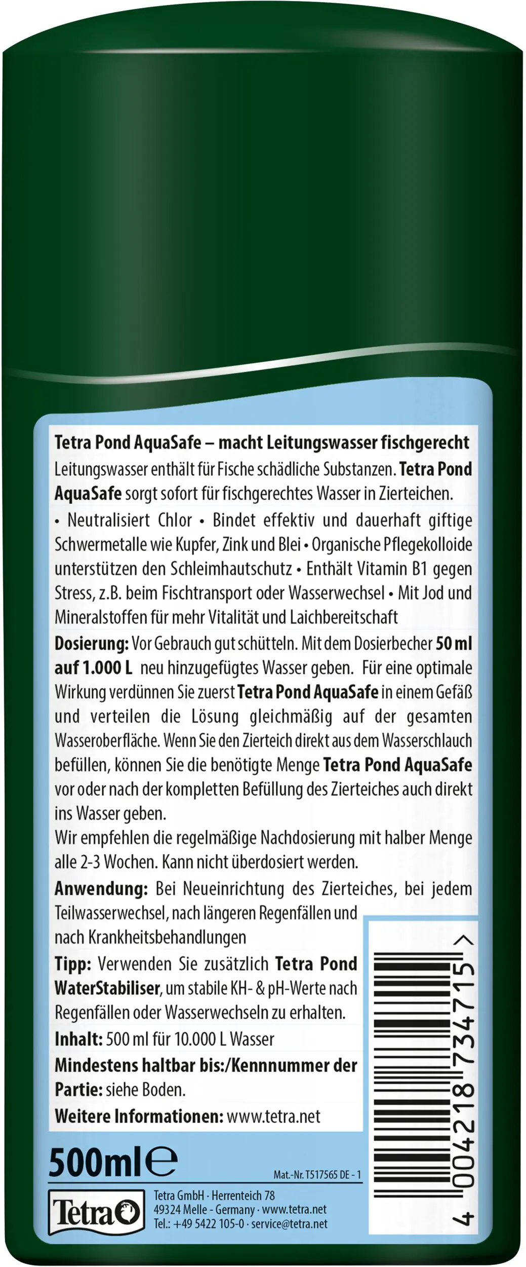 Tetra Wasseraufbereitung Pond AquaSafe 500 ml