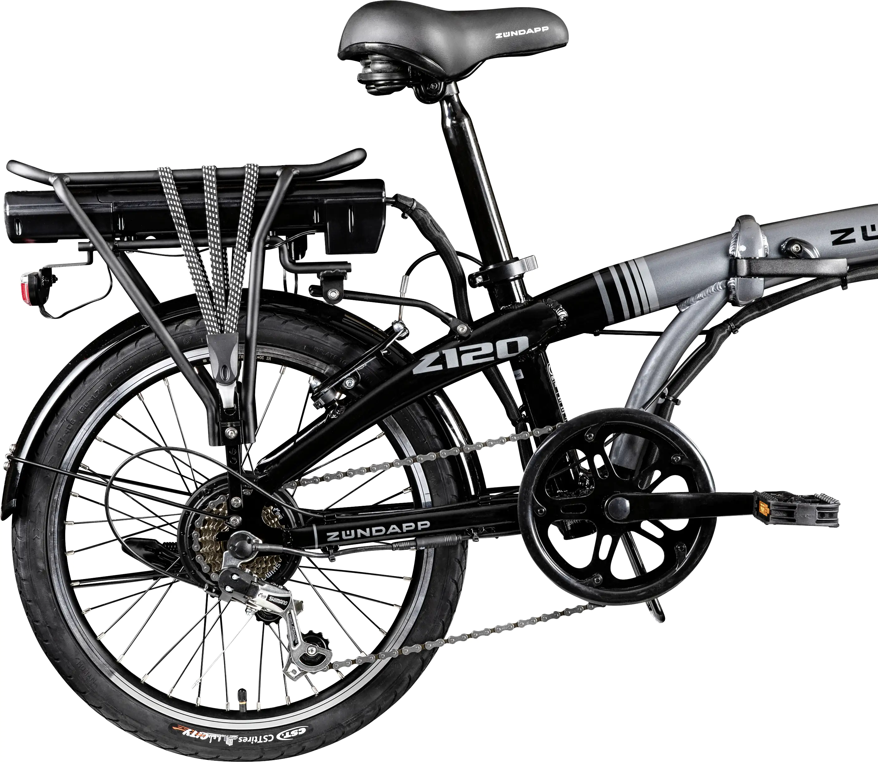 Zündapp E-Bike Faltrad Z120 20 Zoll RH 28cm 7-Gang 374,4 Wh schwarz grau