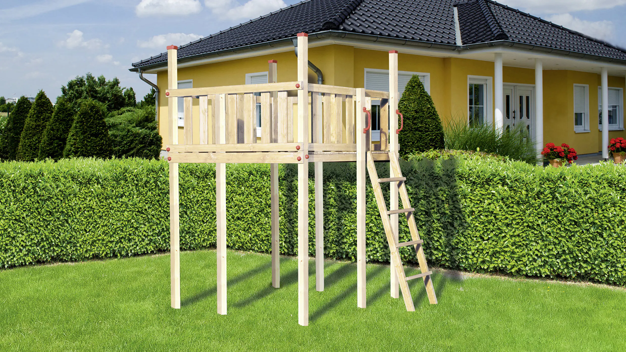 Weka Spielturm 816 D Tabaluga 167 x 160 x 250 cm braun-grün