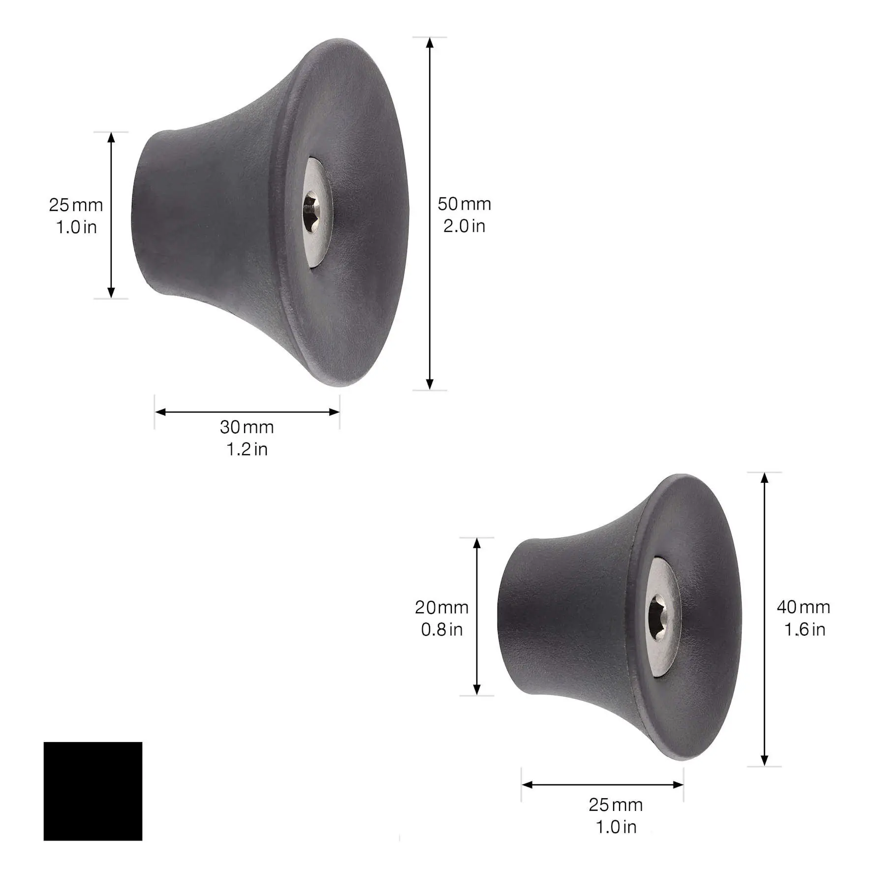 Wagner Wandhaken-Set hooks4home Tulip Tragkraft bis 2 kg Kunststoff schwarz 4 Stück