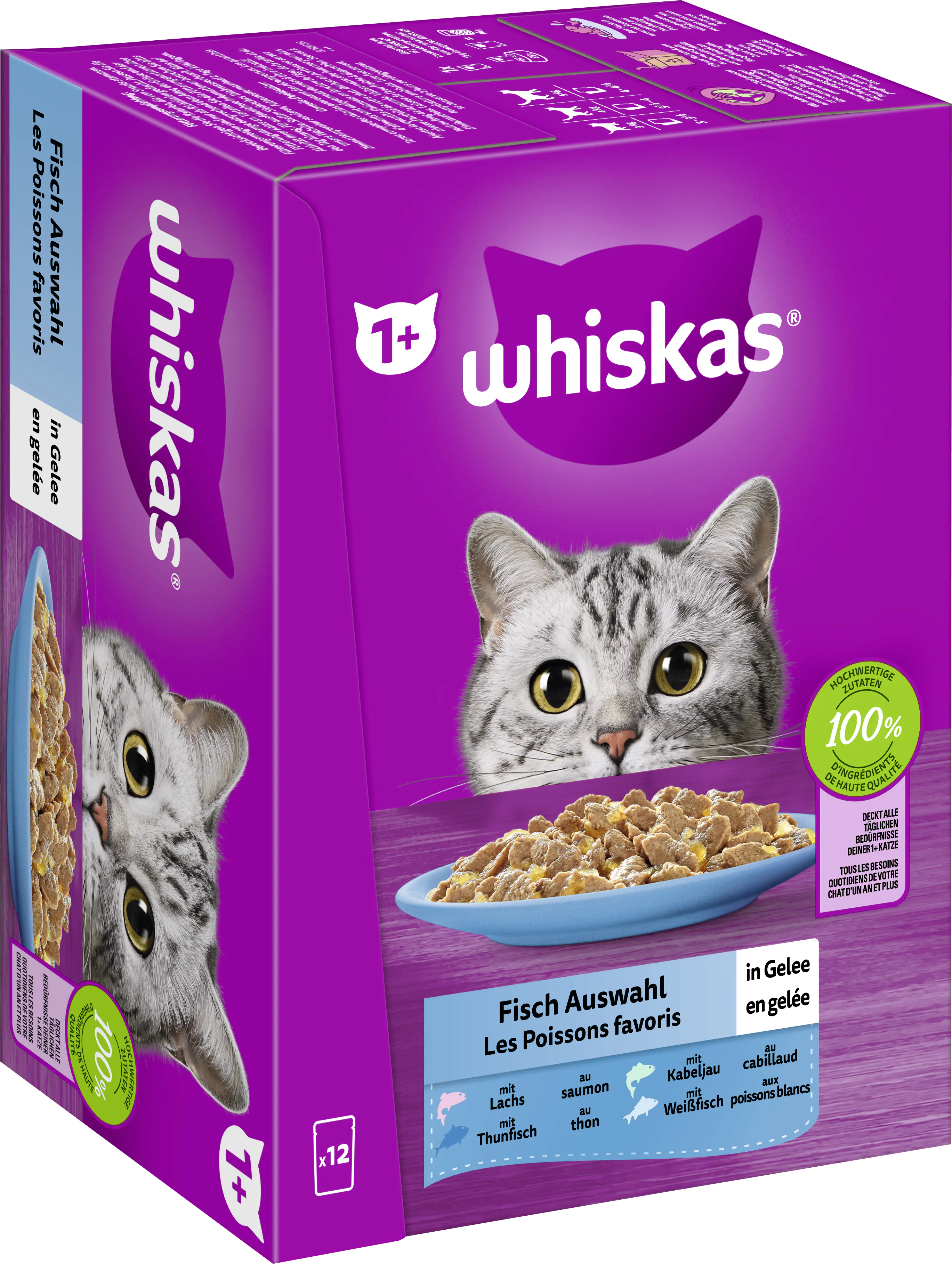 Whiskas Multipack 1+ Fisch in Gelee 12 x 85 g