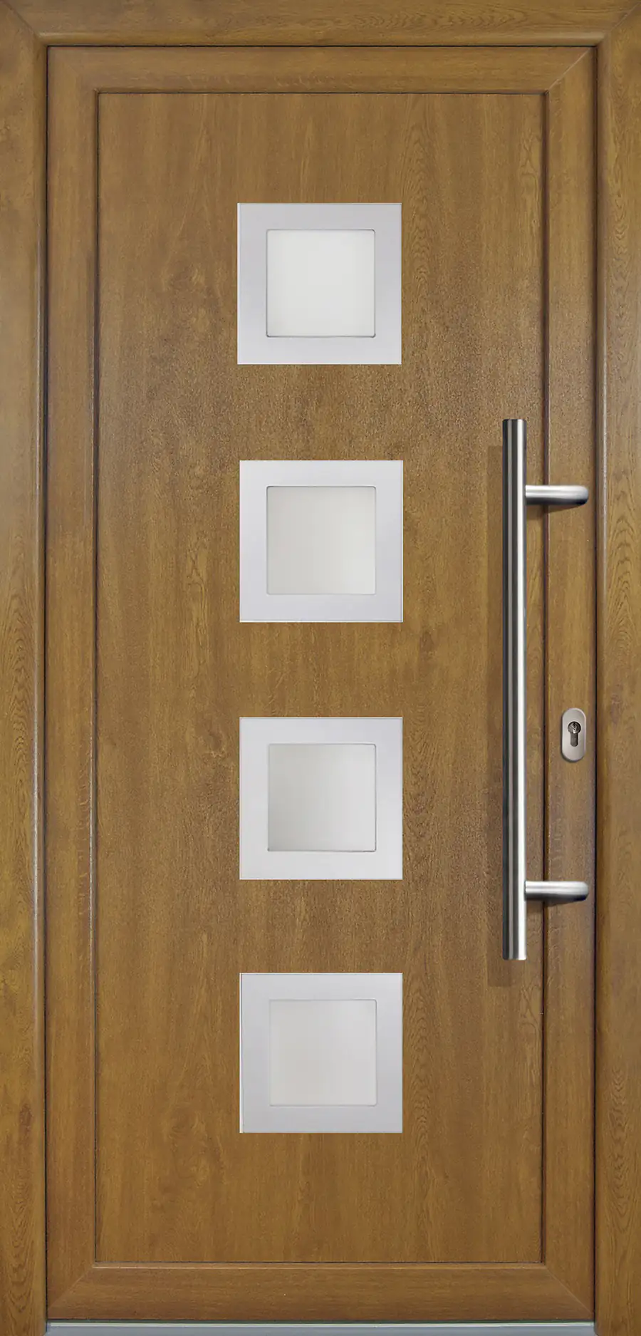 Meeth Haustür Signum PVC Exclusiv PVC Modell 84 108 x 200 cm, DIN rechts, weiß/golden Oak