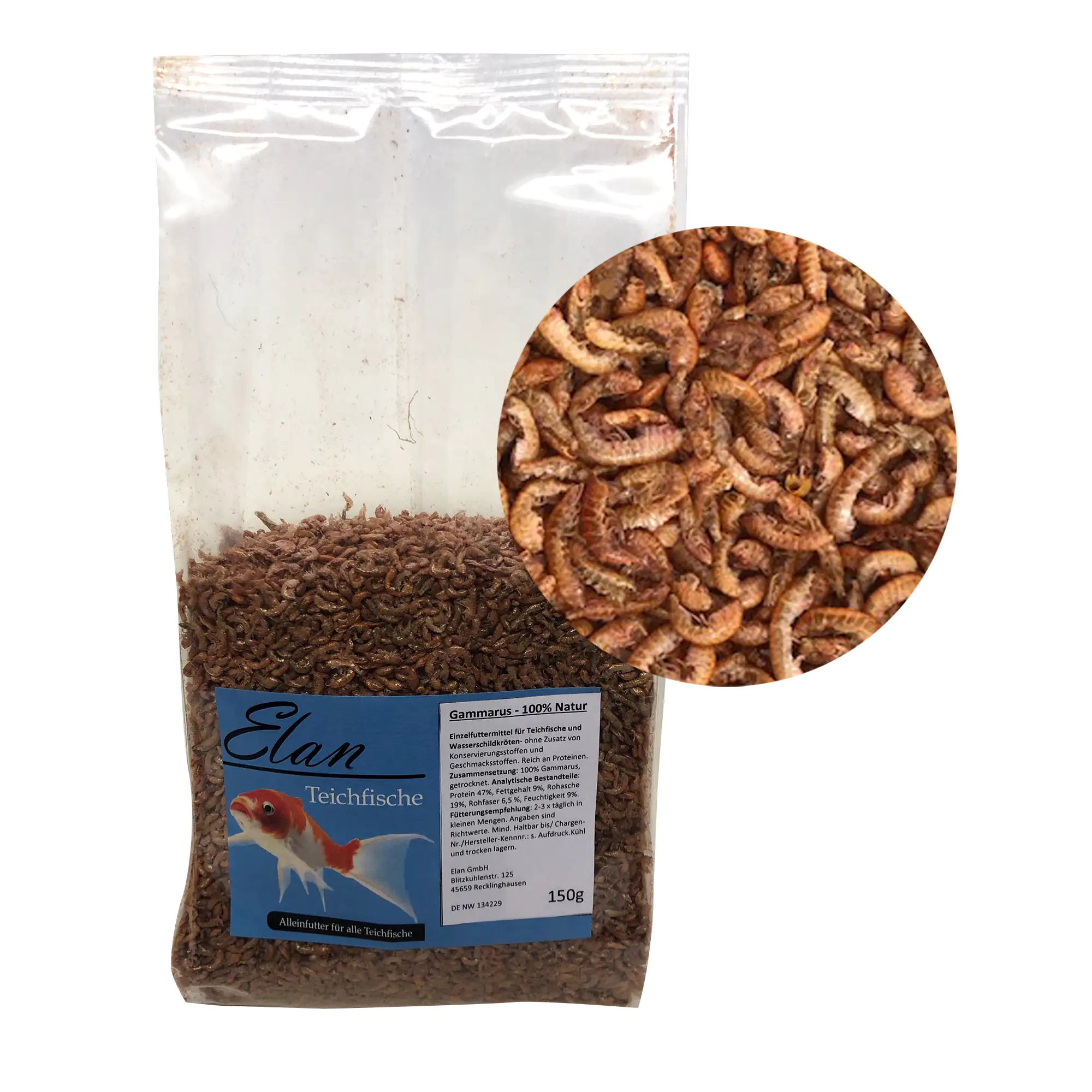 4260377518058 Elan Gammarus natürliches Premiumteichfutter 150 g