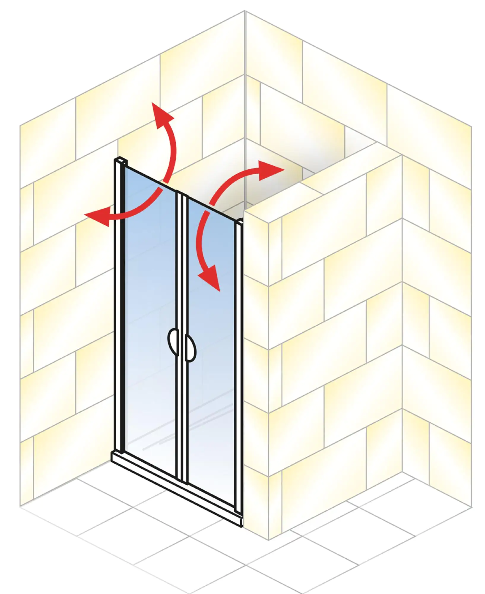 Schulte Nische Pendeltür 80 x 180 cm,Sunny