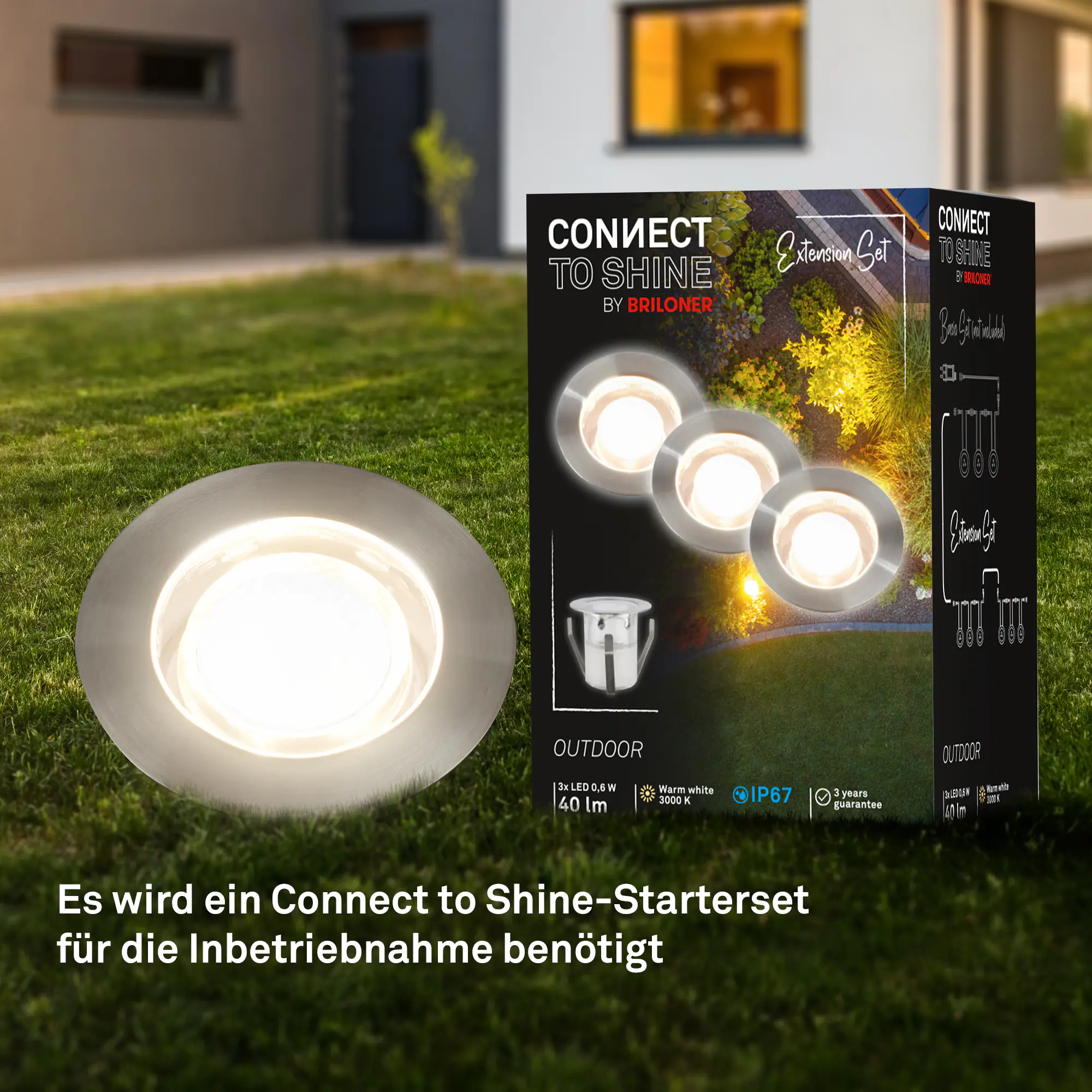 Briloner LED Außen-Bodenstrahler Padouk Connect to Shine 3er Ergänzungsset 10W warmweiß Briloner LED Außen-Bodenstrahler Padouk Connect to Shine 3er Ergänzungsset 10W warmweiß