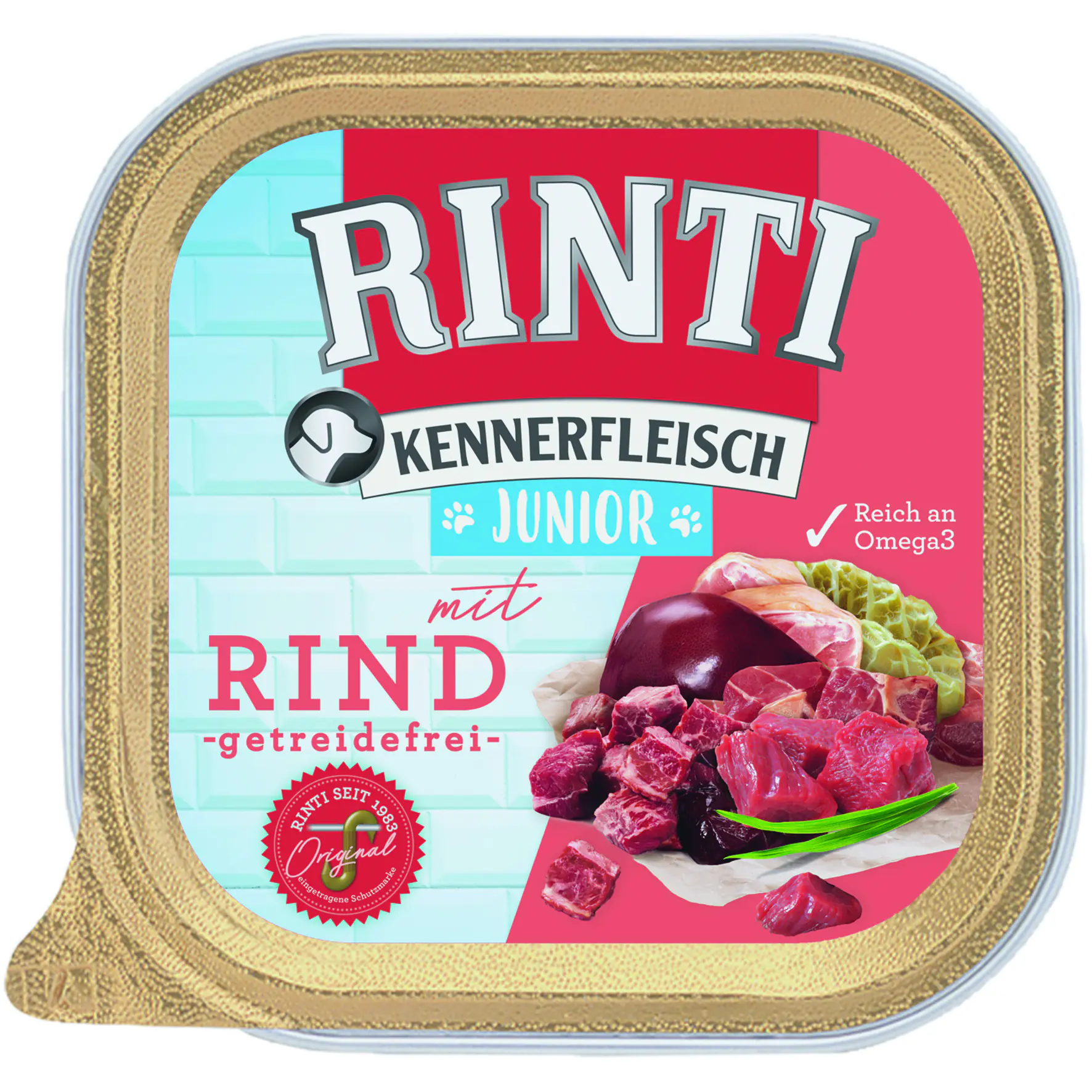 Rinti Kennerfleisch Hundenassfutter Junior getreidefrei 300 g Rind