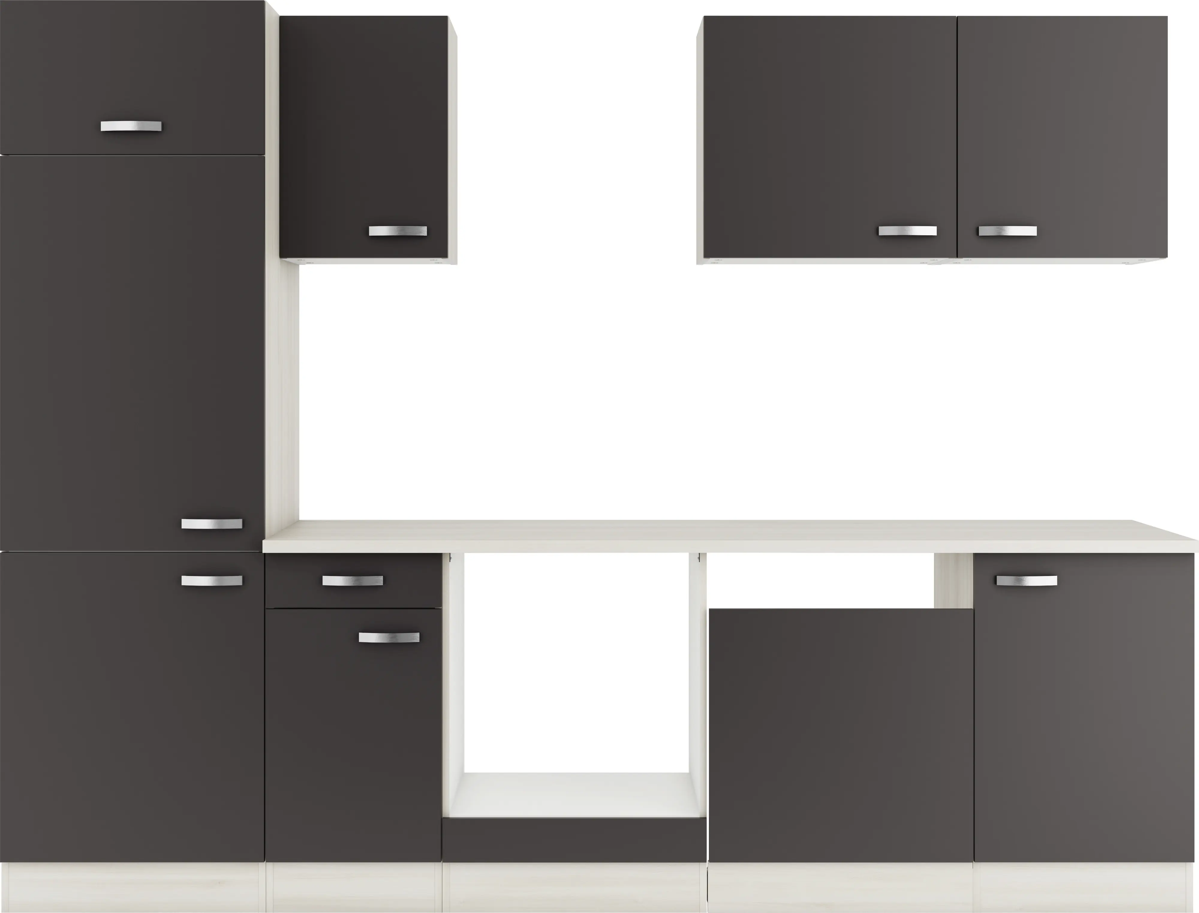 Optifit Küchenzeile Faro 220 ohne Geräte anthrazit 270 cm