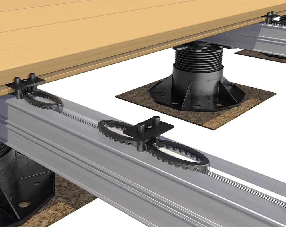 HSI Terra Deckclip mit Klemmplatte für Terrassendielen 2-12 mm inkl. Schrauben Polypropylen schwarz