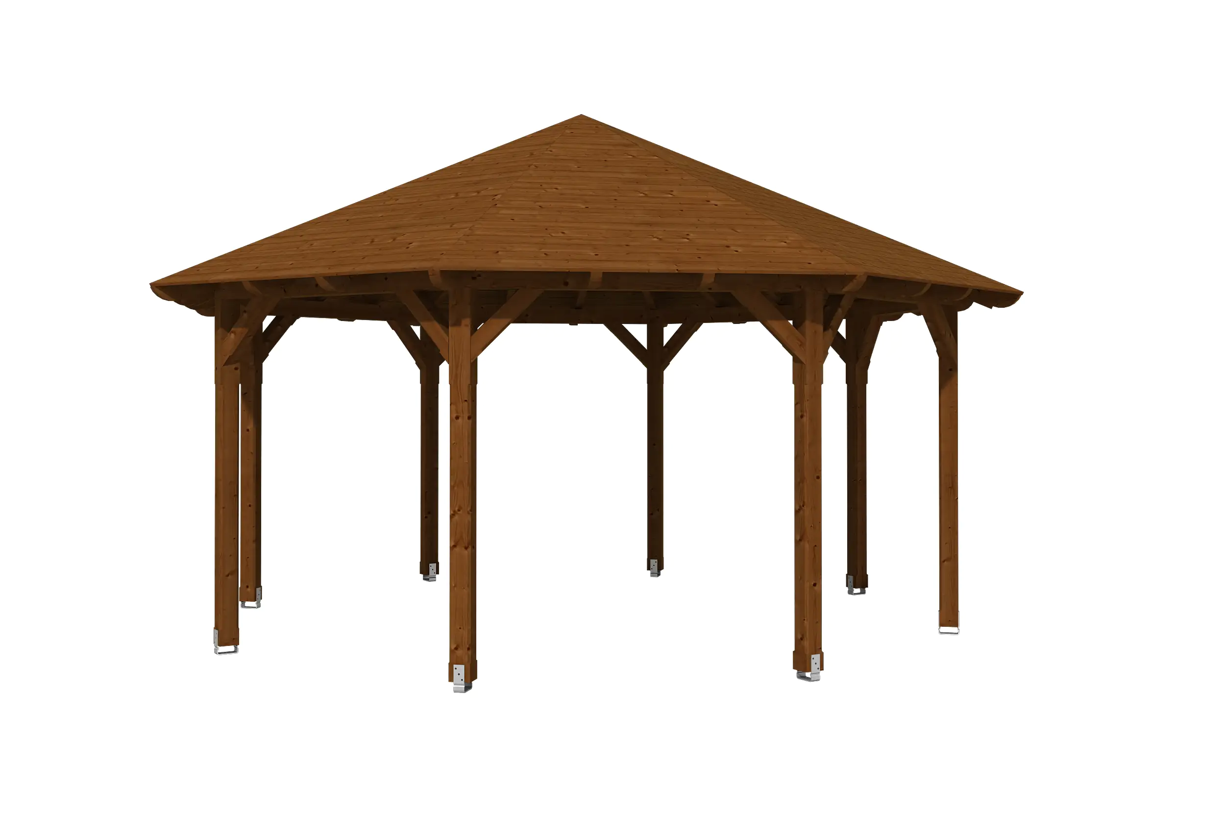 SKAN HOLZ Pavillon Lyon 3 Douglasie, lasiert in Nussbaum