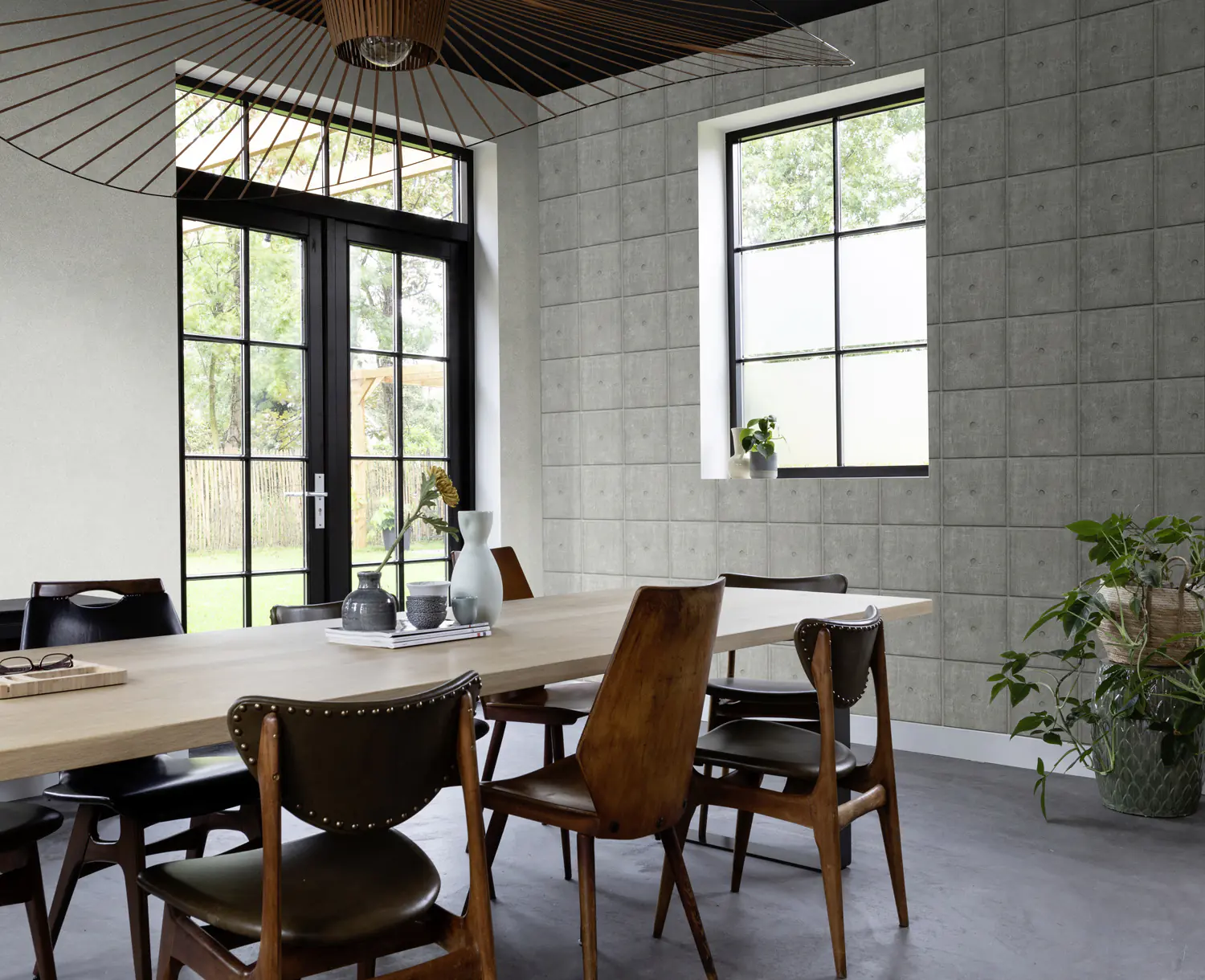 Rasch Vliestapete 499438 Factory V, Metallplatten grau, 10,05 x 0,53 m