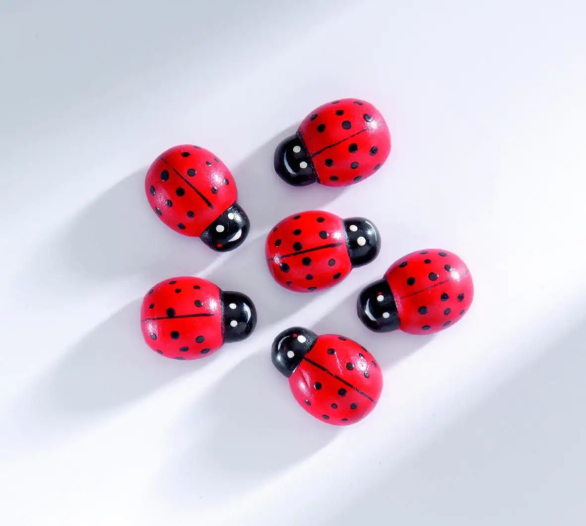 7610877377247 Glorex Holzstreuteile Marienkäfer, 6 Stück