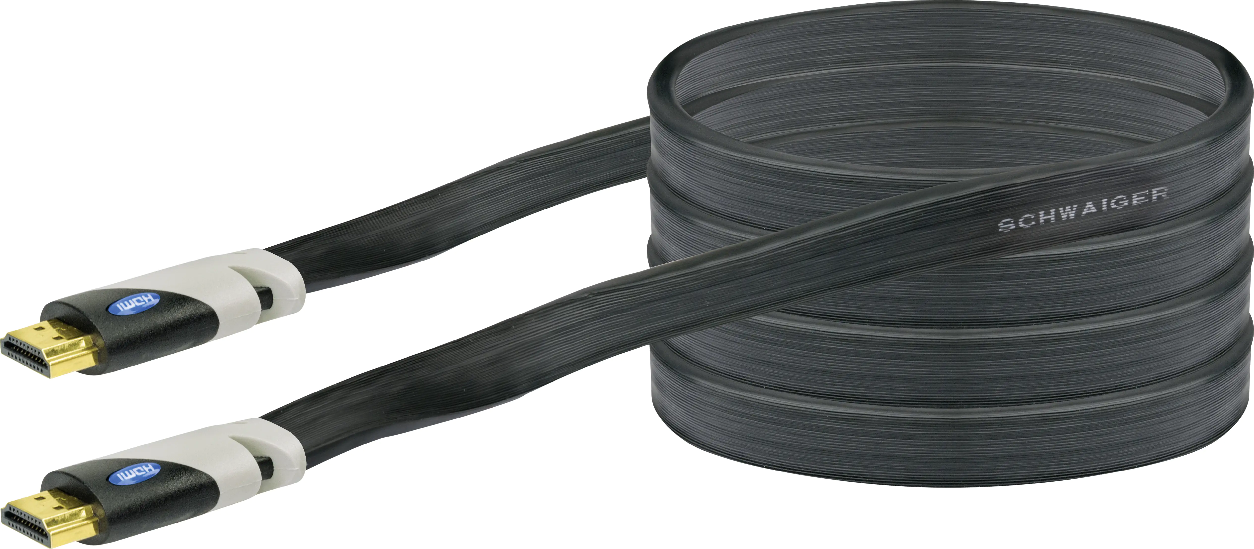 4004005204452_1058603 Schwaiger HDMI® Anschlusskabel HDMF30 533 flach schwarz, 3,0m, 2x HDMI