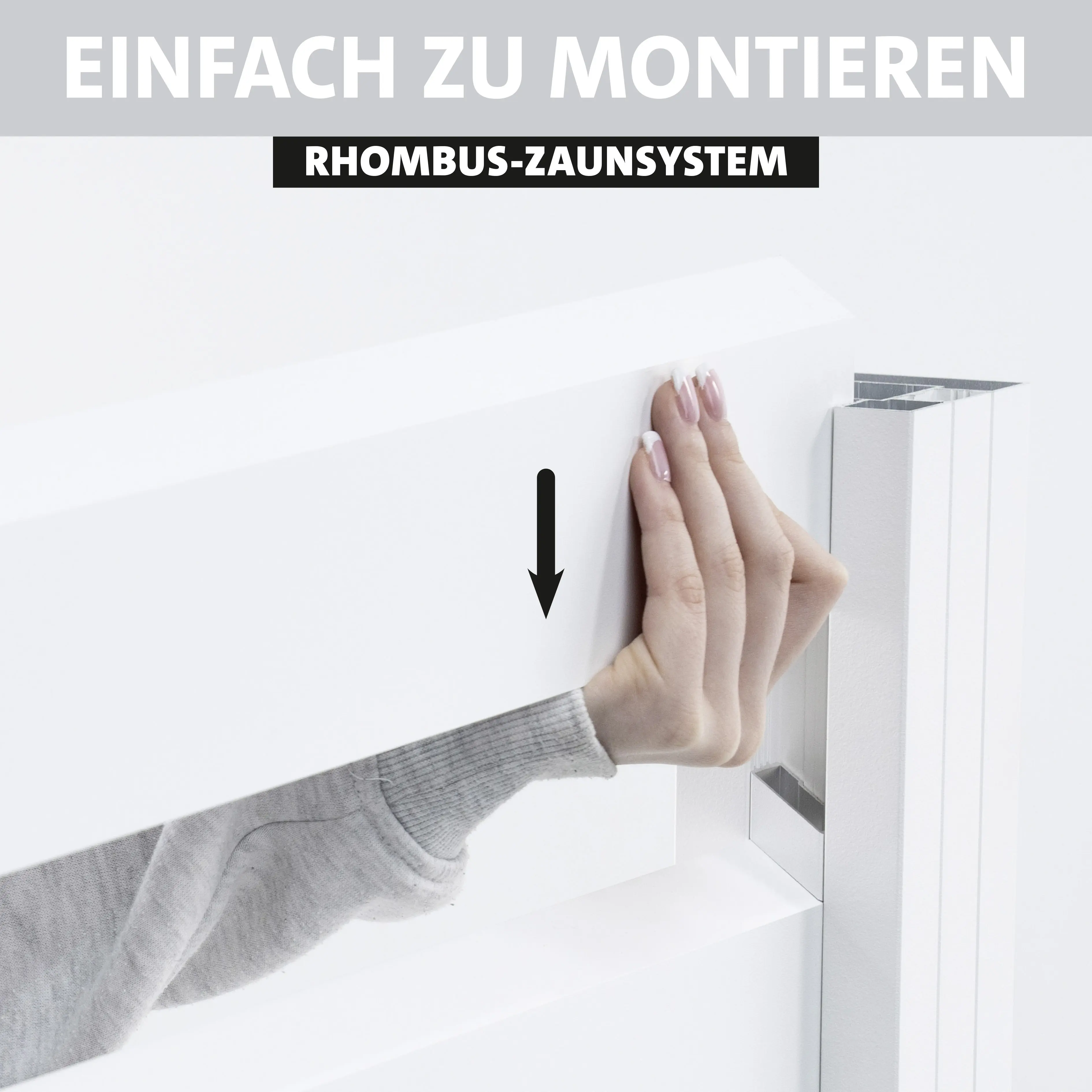 Ambiente Alu-Zaun Erweiterungsset Rhombus MAXI 187 x 244,2 cm weiß