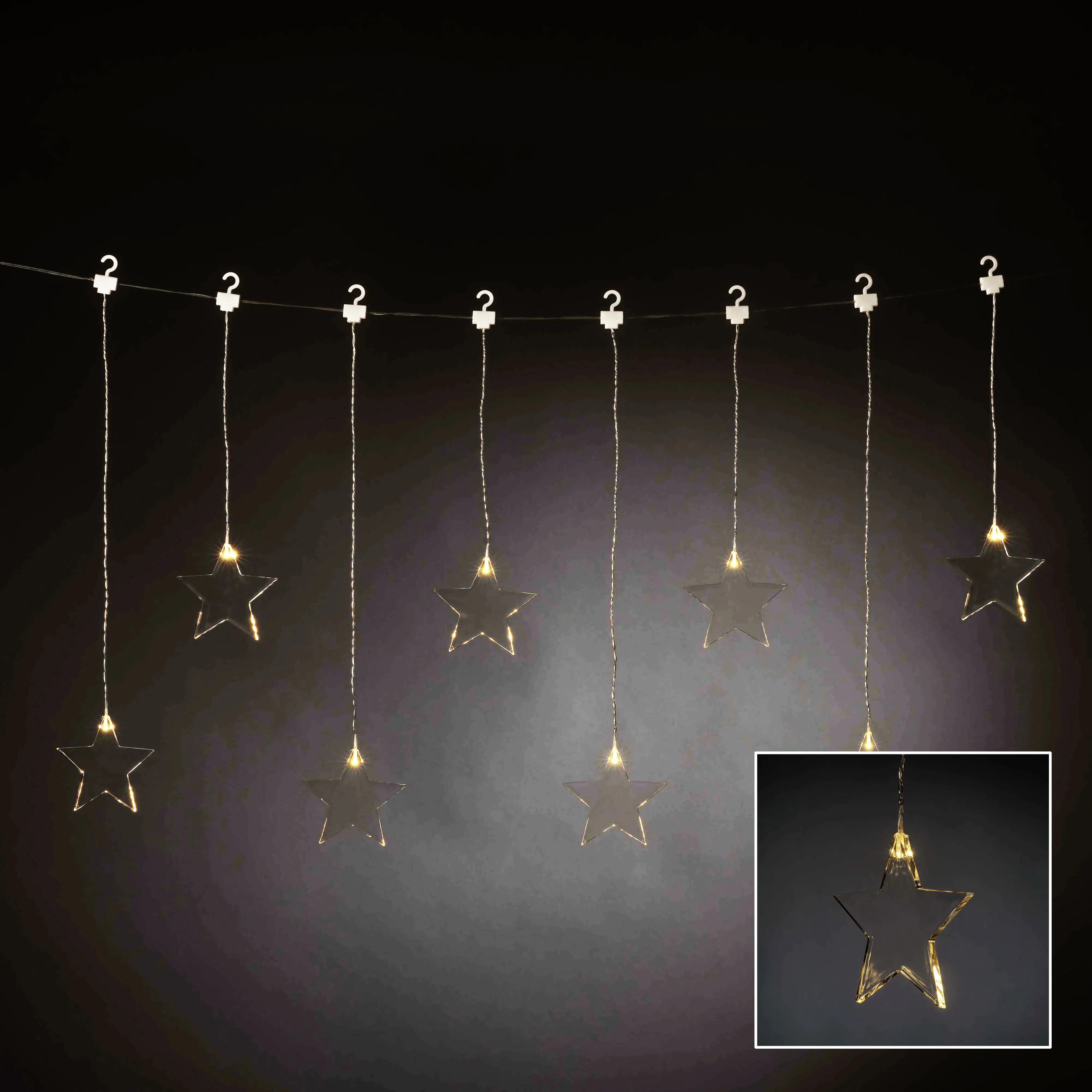 Konstsmide LED Lichtervorhang 8 Plexisterne 605cm x 38-59cm Konstsmide LED Lichtervorhang 8 Plexisterne 605cm x 38-59cm