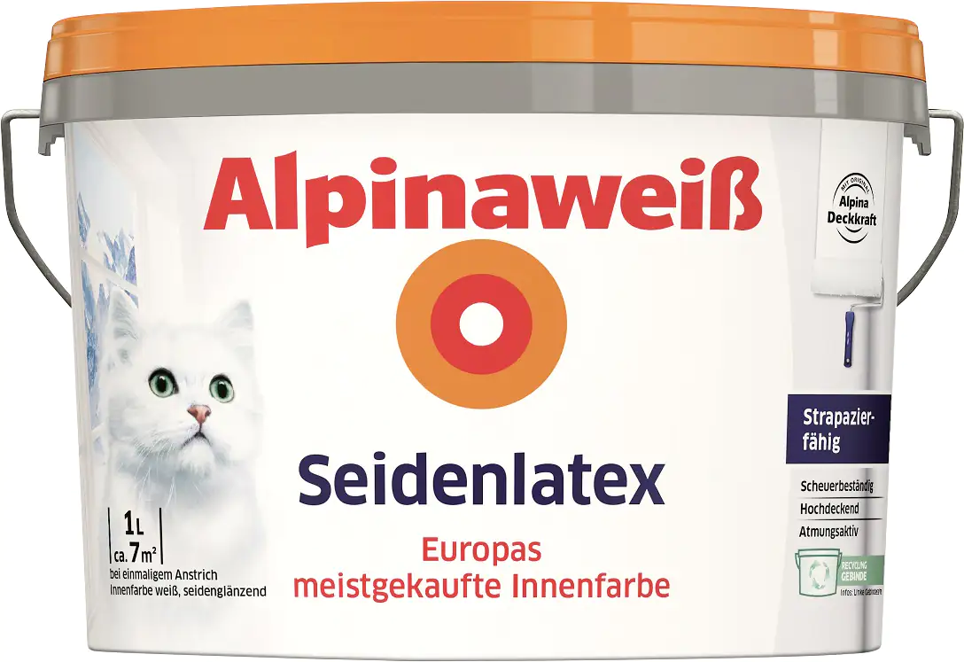 Alpina Seidenlatex Alpinaweiß 1 L seidenglänzend