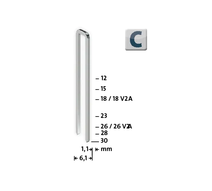 Novus Tackerklammer Typ C 4 26 mm 1100 Stück Schmalrückenklammer Novus Tackerklammer Typ C 4 26 mm 1100 Stück Schmalrückenklammer