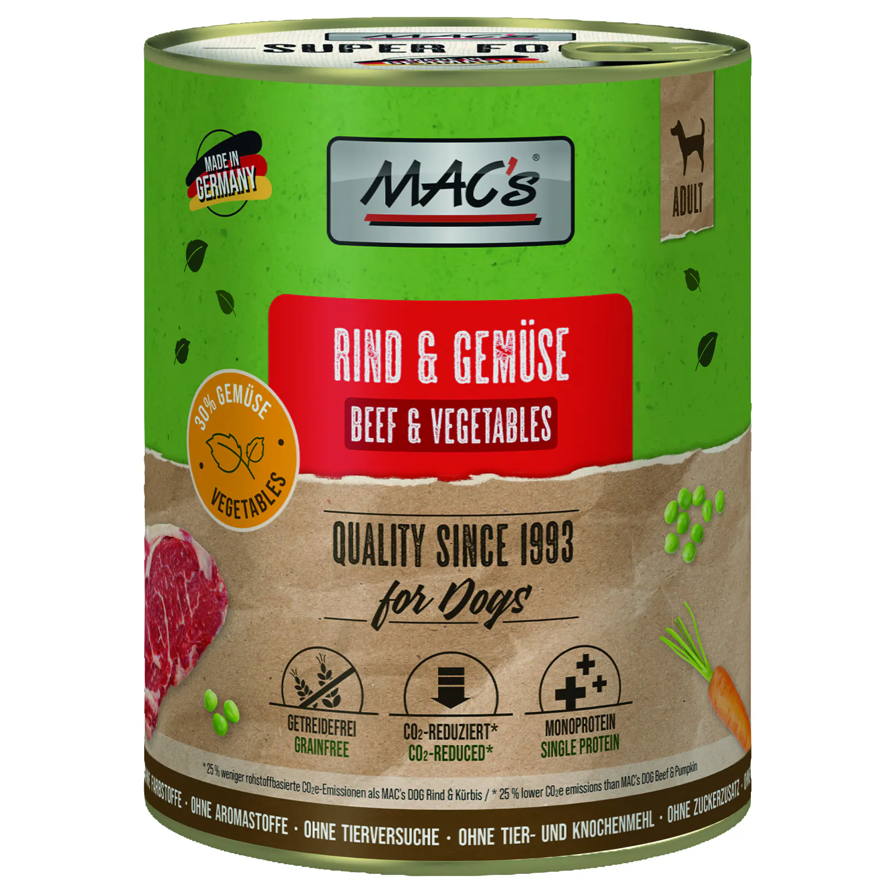 Macs Dog Hundenassfutter Adult Superfood 800 g Rind