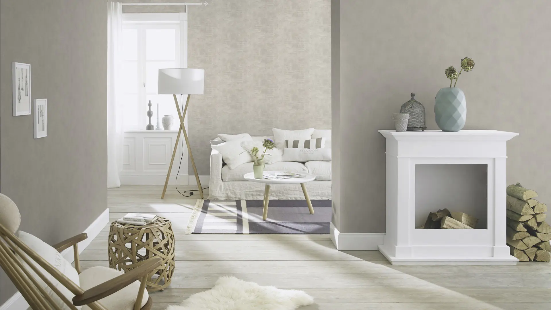 Rasch Vliestapete 751062 Grau-Hellgrau Uni 10,05 m x 0,53 m