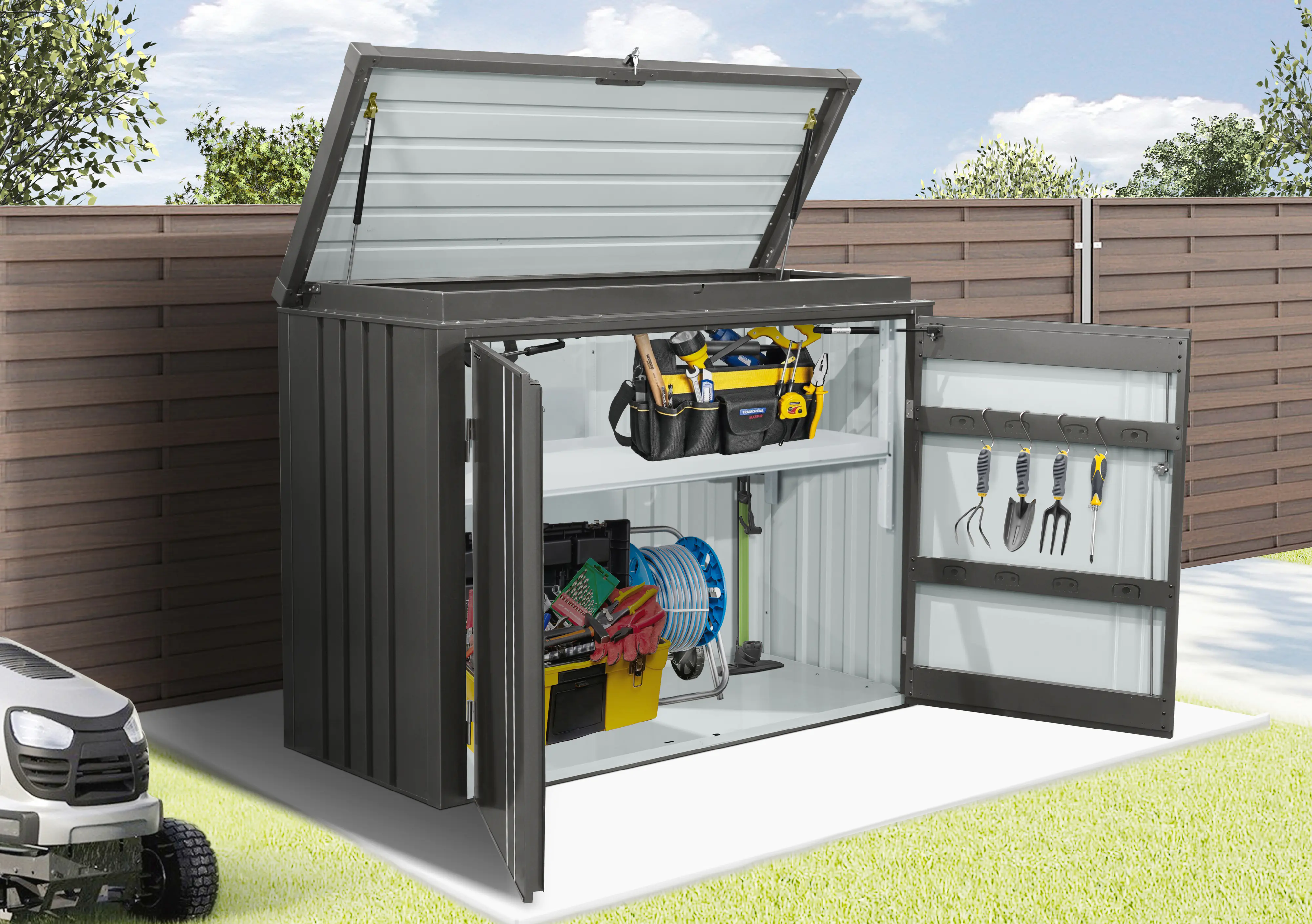 Floraworld Hochschrank Garten Premium anthrazit 160 x 70 cm