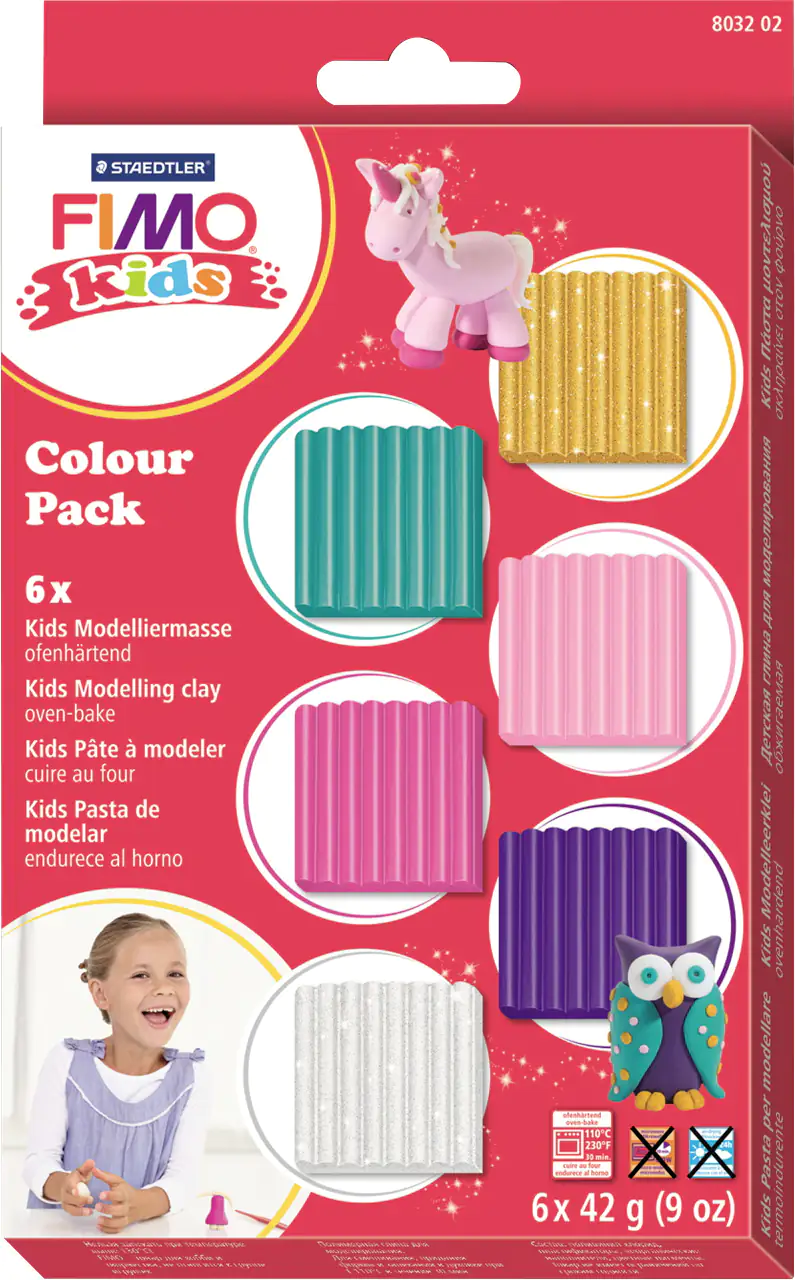 Glorex FIMO kids Colour Pack Girlie 6 x 42 g