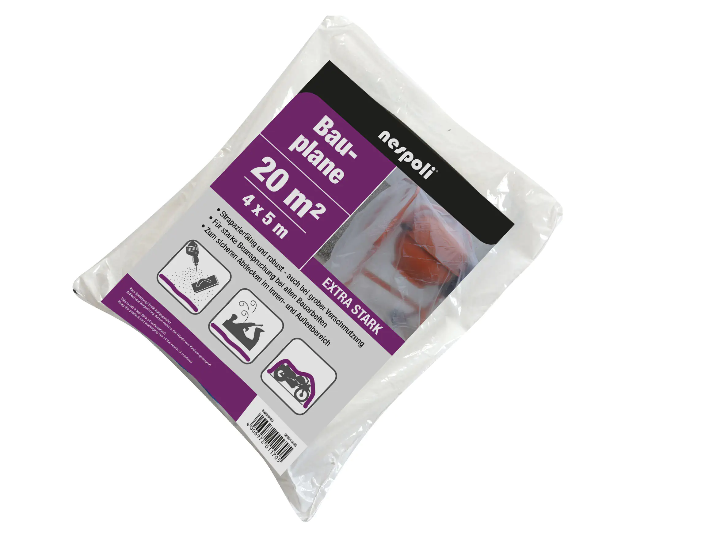 Bauplane 4 x 5 m, transparent