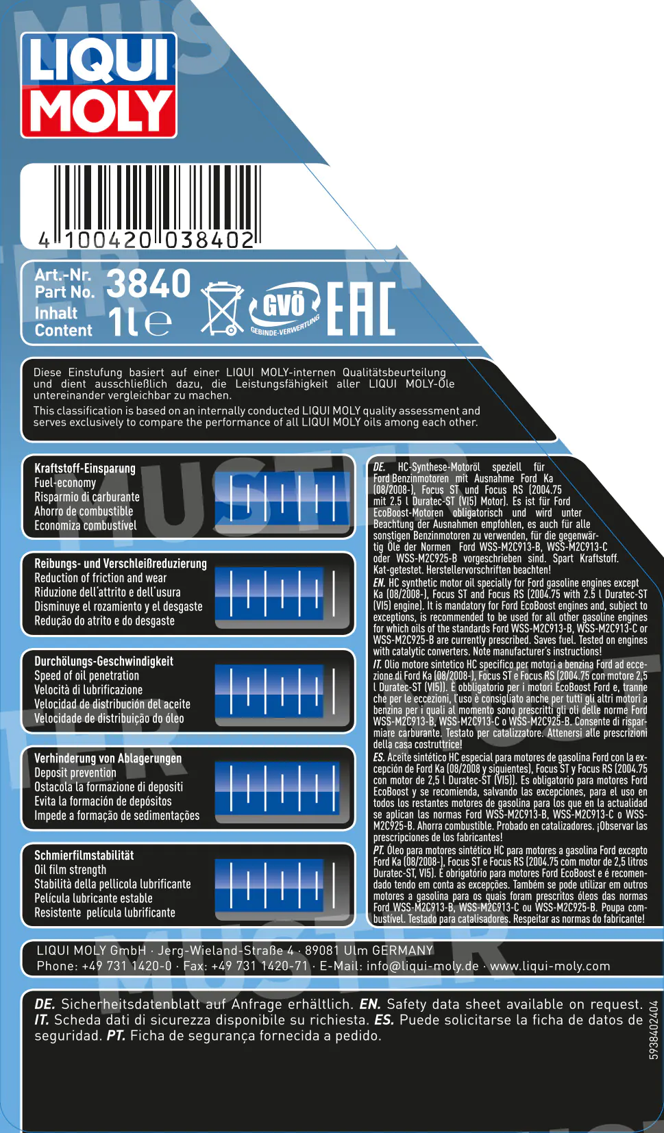 Liqui Moly Motoröl Special Tec F Eco 5W-20 1 L
