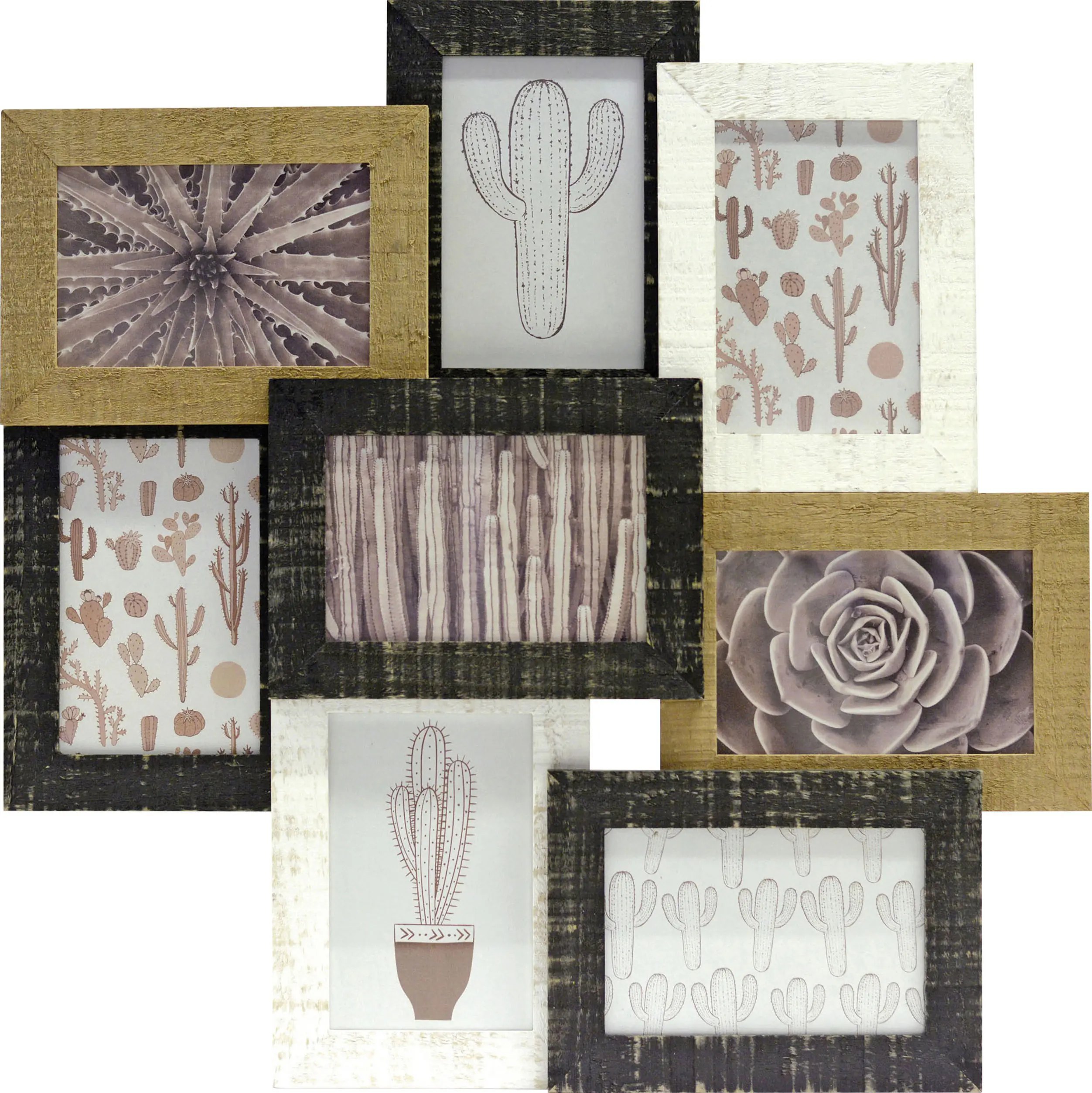 Bilderrahmen Collage multicolor 48 x 48 cm - 8 Fotos