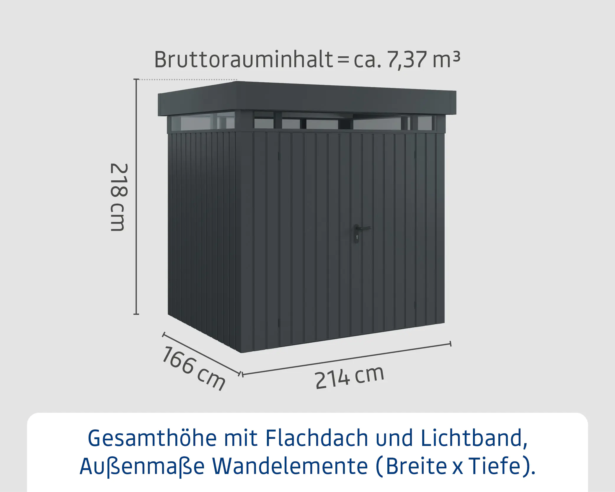 EcoStar Metallgerätehaus Euroline EFD4 LB anthrazit 214 x 166 cm 2-flg. EcoStar Metallgerätehaus Euroline EFD4 LB anthrazit 214 x 166 cm 2-flg.
