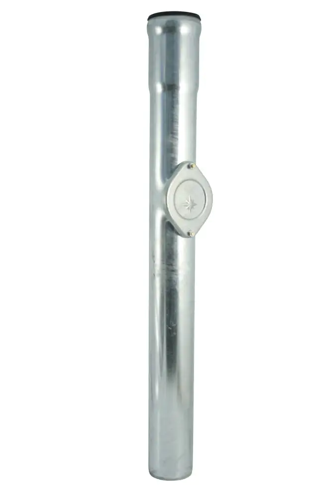 Marley Standrohr NW 100 mm, 1 m, mit Reinigungsdeckel, titan-zink