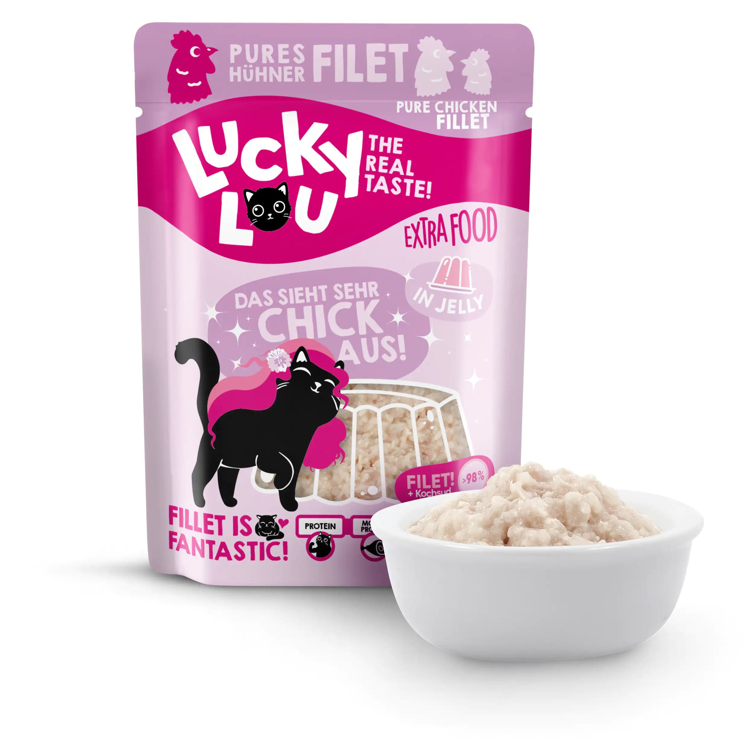 Lucky Lou Extrafood Thunfischfilet mit Lachs in Gelee 70 g