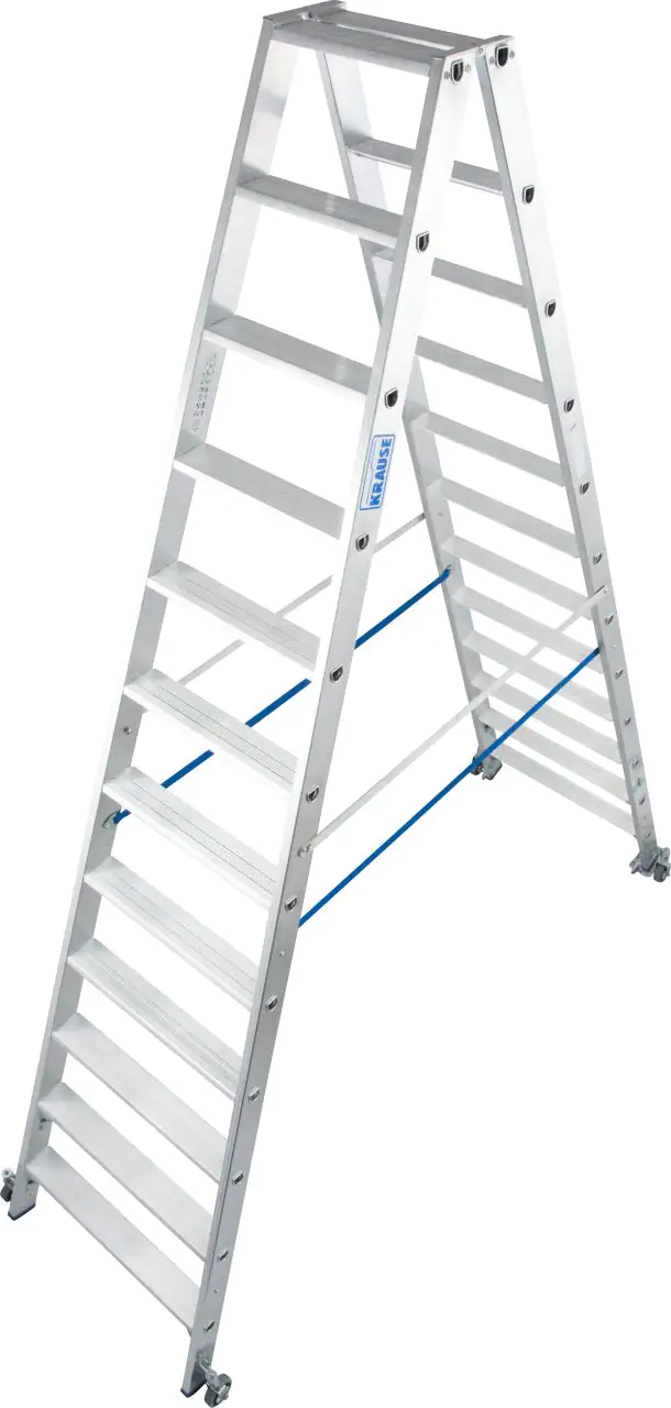 Krause Aluminium-Doppelleiter STABILO fahrbar 4,35 m