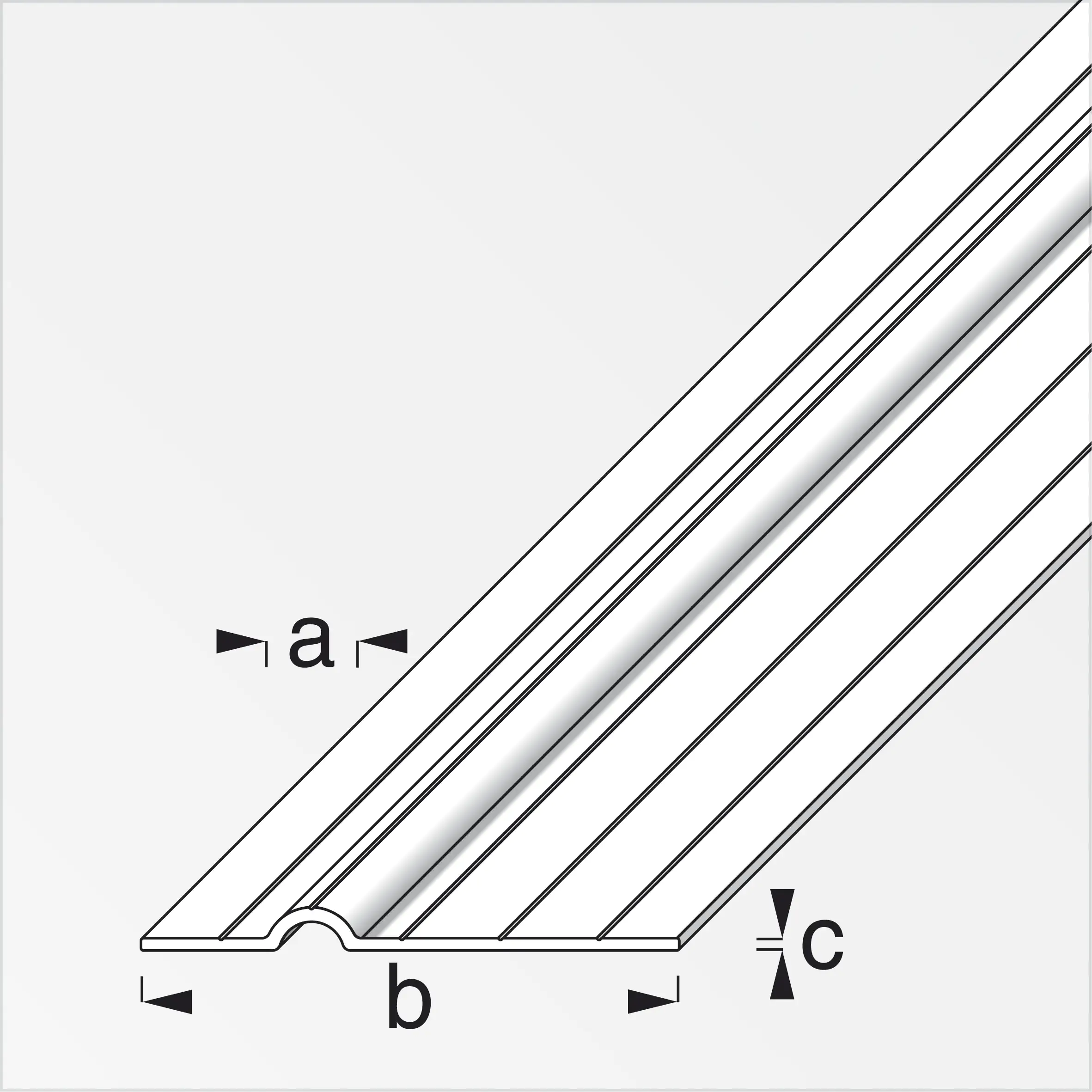 alfer Rohrschelle, lang 1 m, 11.5 x 65.5 x 1.5 mm Aluminium roh blank