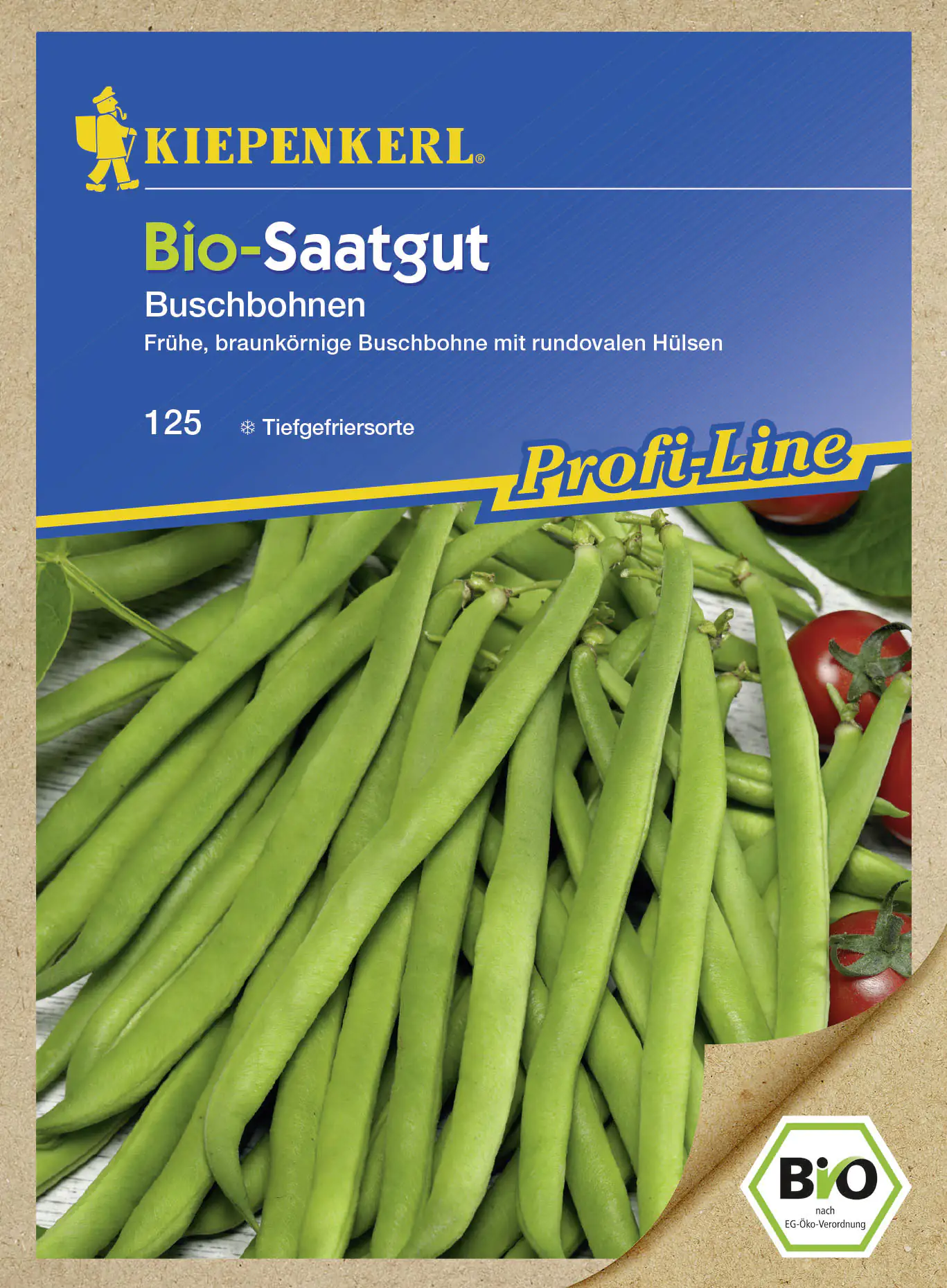Kiepenkerl Bio-Saatgut Hülsenfrüchte Maxi Phaseolus vulgaris var. nanus, Inhalt: ca. 8 lfd. Meter