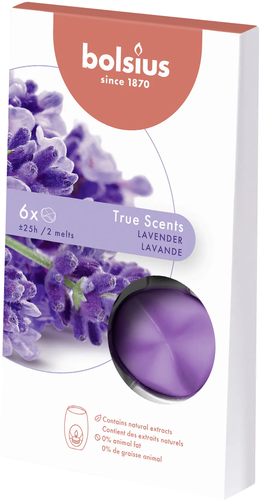 Bolsius Aromatic Wax Melts Lavendel, 6er Pack Bolsius Aromatic Wax Melts Lavendel, 6er Pack