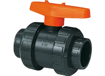 Setma Klebe-Kugelhahn Ø 3,2 cm/grau, mit Verschraubung