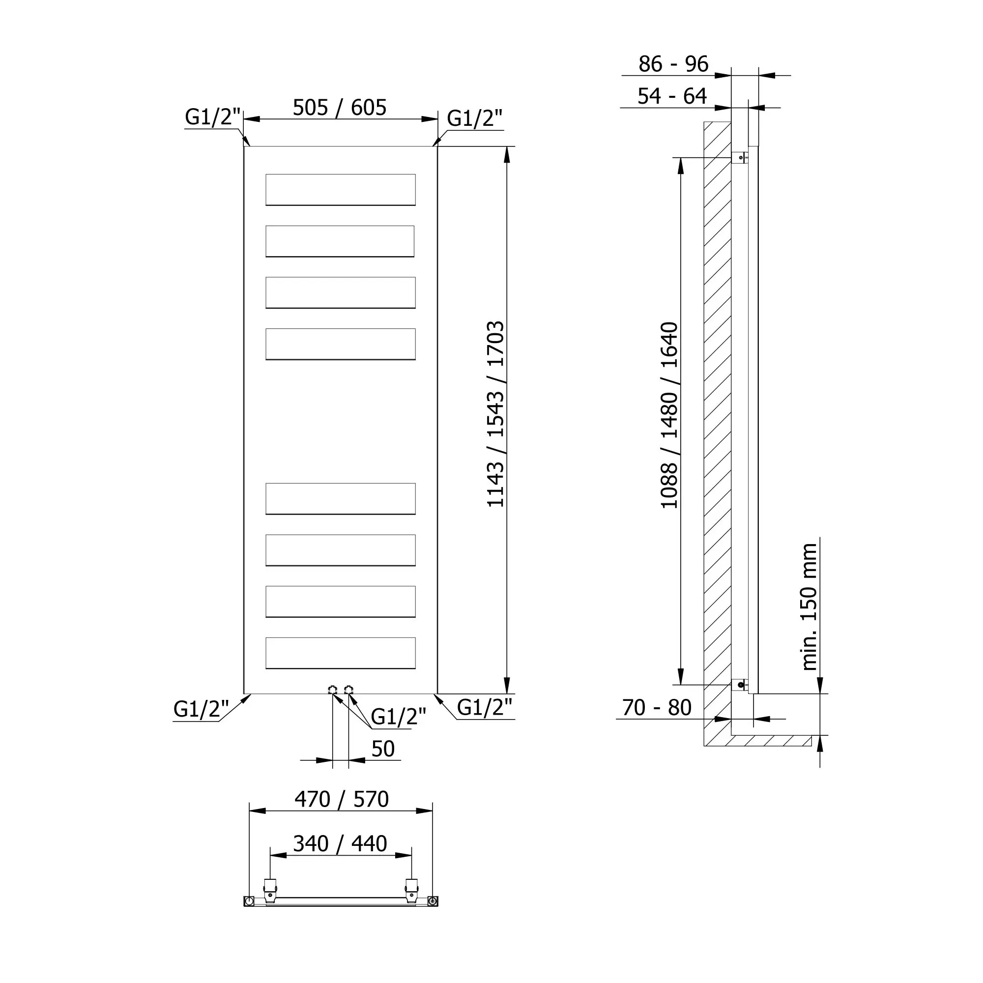 Schulte Design-Heizkörper Münster 114,5 x 50,5 cm alpinweiß 348 W