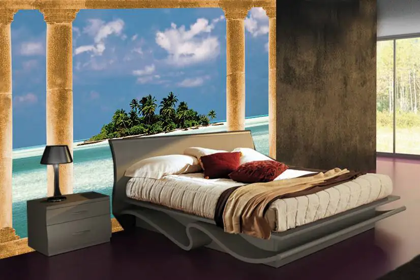 papermoon Vlies- Fototapete Digitaldruck 350 x 260 cm Palmeninsel Malediven